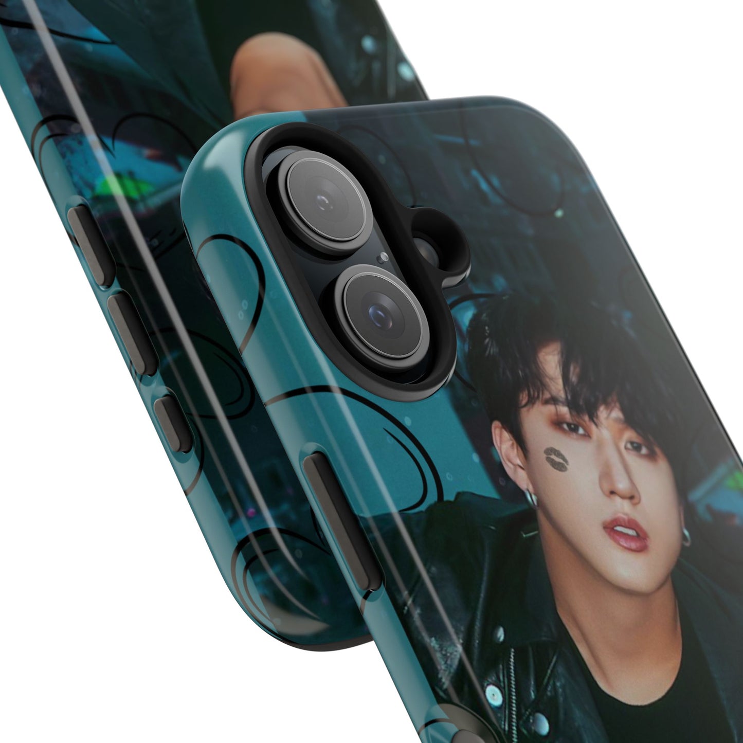 Seo Changbin Tough Phone Case — Moody Teal Portrait Design