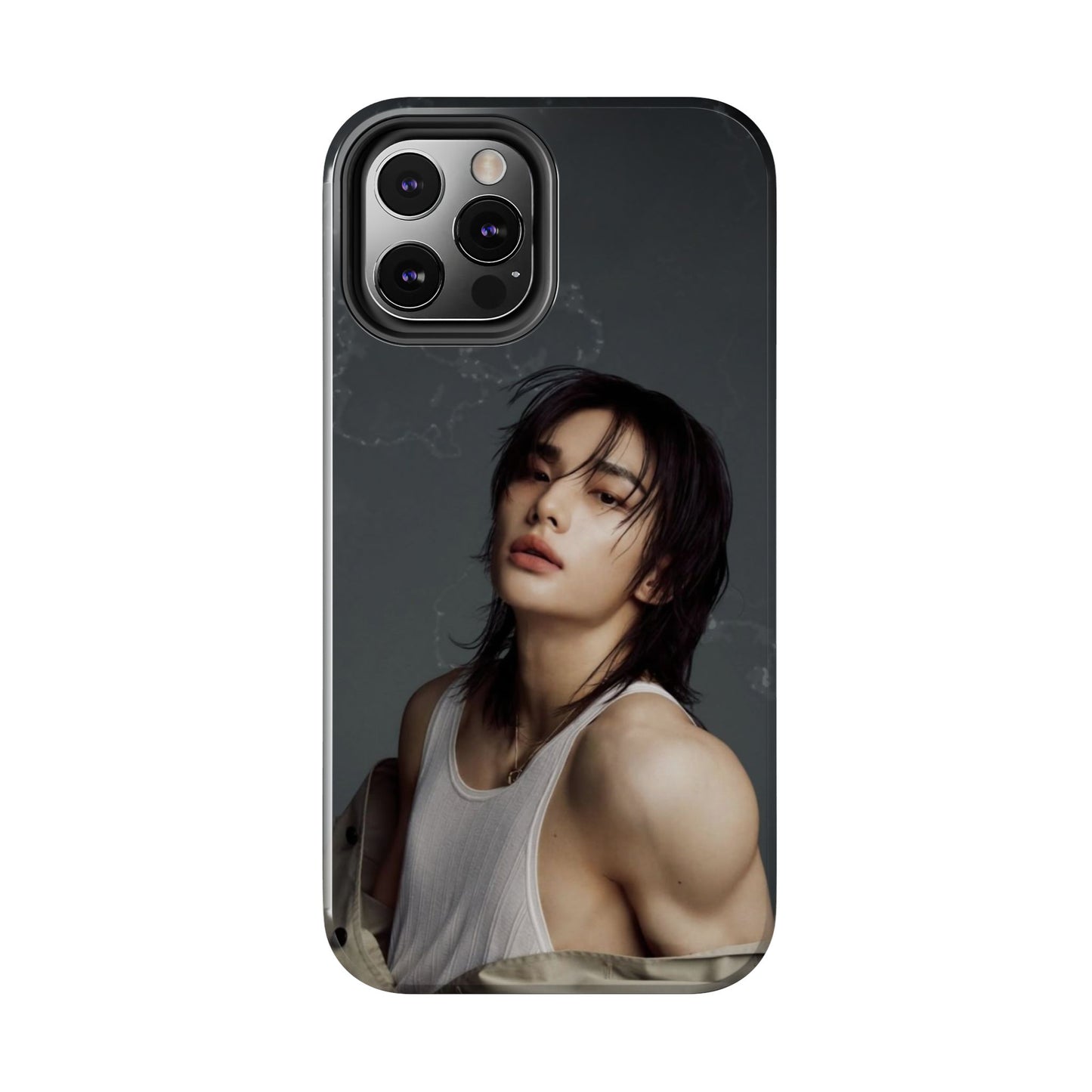 Hyunjin Tough Phone Case — Moody Portrait Slim Protective Case