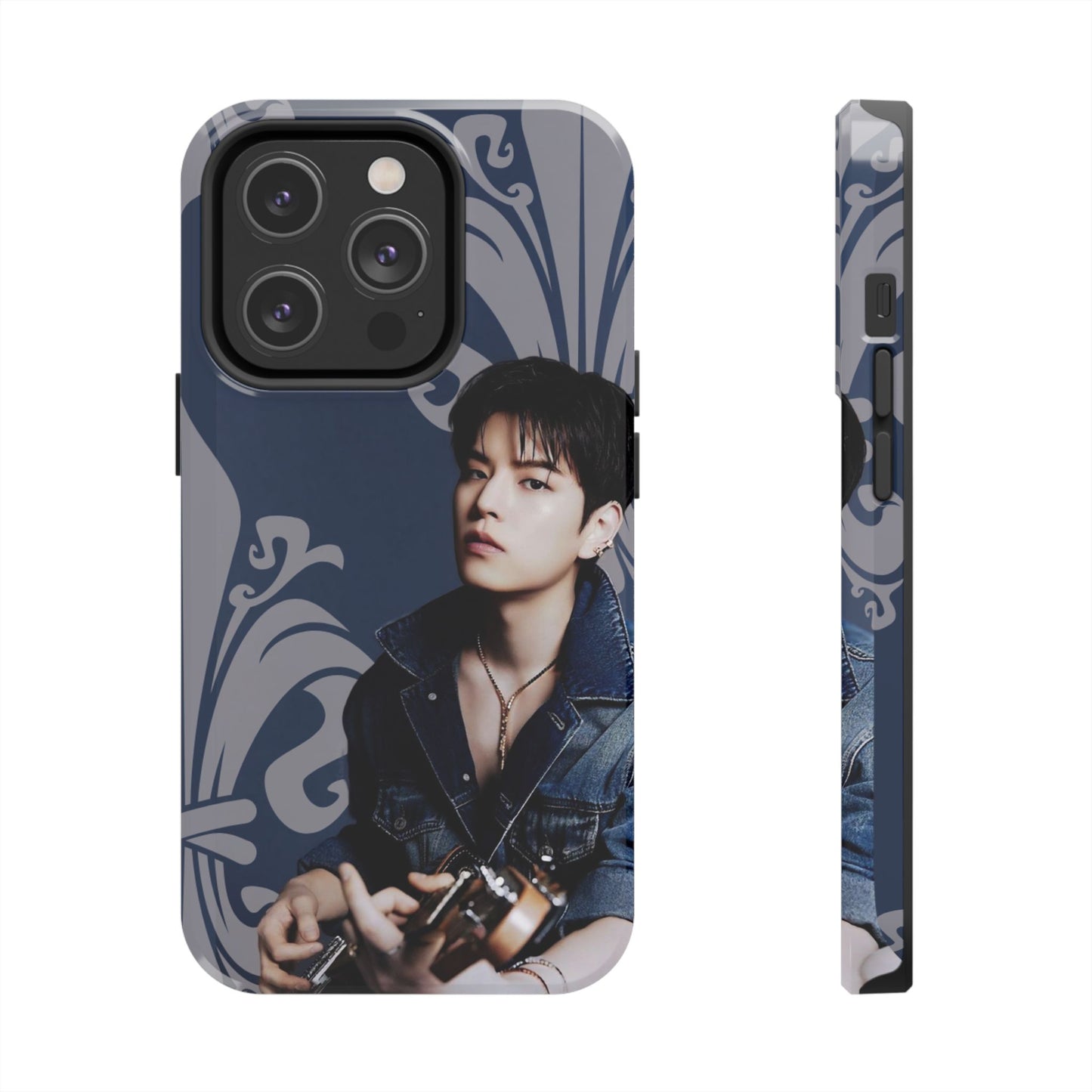 Kim Seungmin Tough Phone Case — Vintage Floral Portrait Design