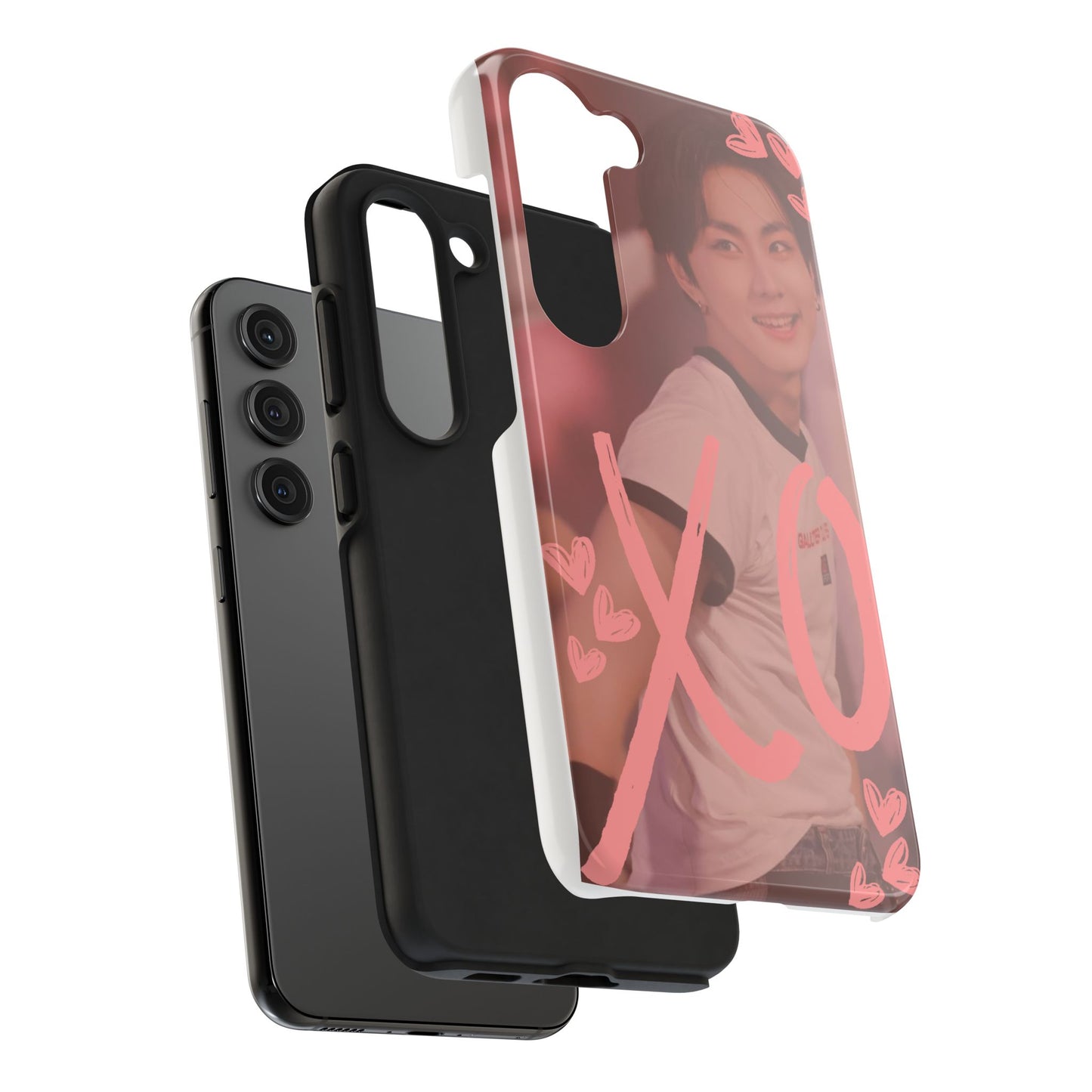Romantic Jungwon Phone Case featuring 'XO' Design, Cute Gift for Teens, Valentine's Day, Durable Protection, Fashion Accessory, Love Themed