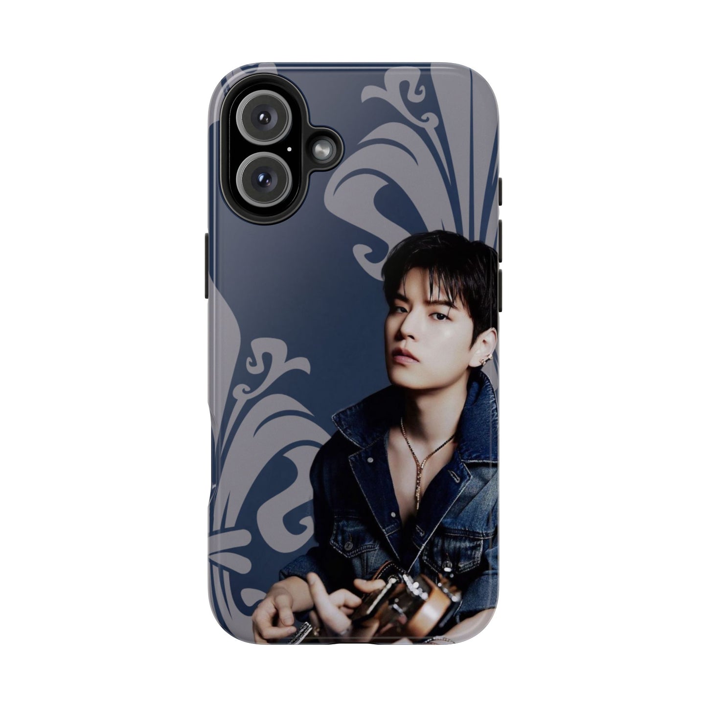 Kim Seungmin Tough Phone Case — Vintage Floral Portrait Design
