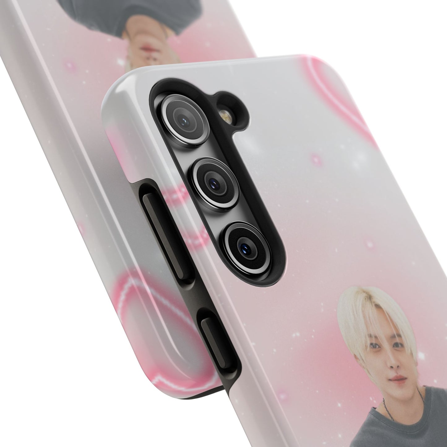 Lee Know Tough Phone Case — Pink Heart Photo Design