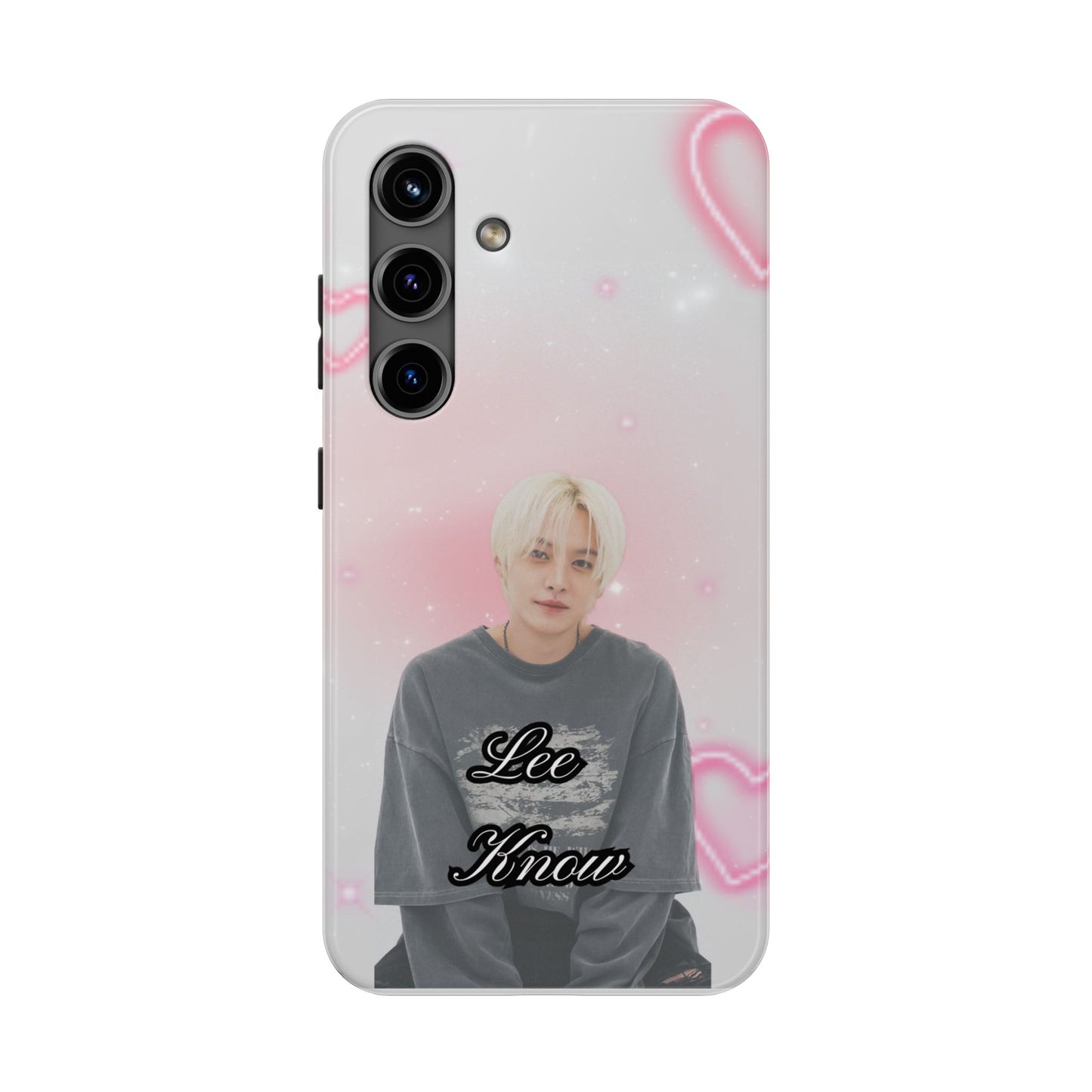 Lee Know Tough Phone Case — Pink Heart Photo Design