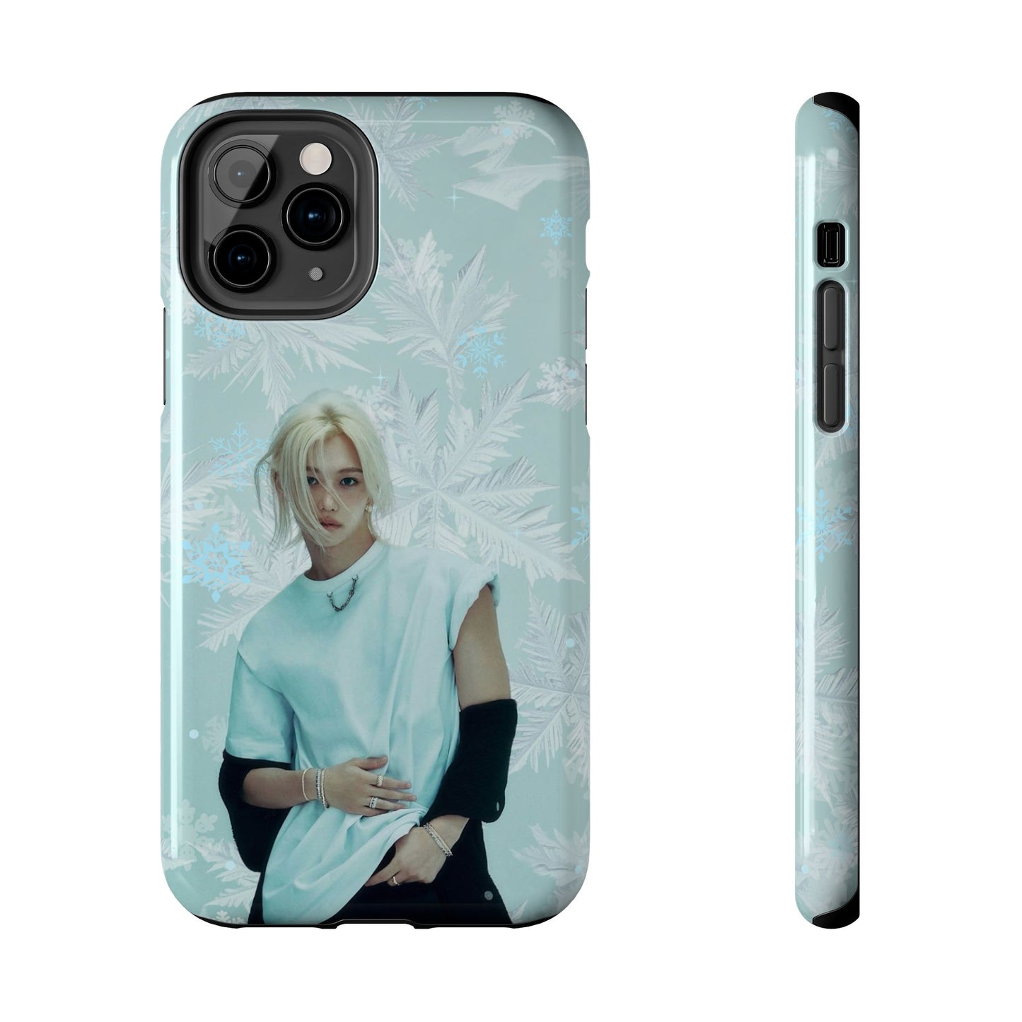 Lee Felix Tough Phone Case — Pastel K-Pop Idol Floral Armor