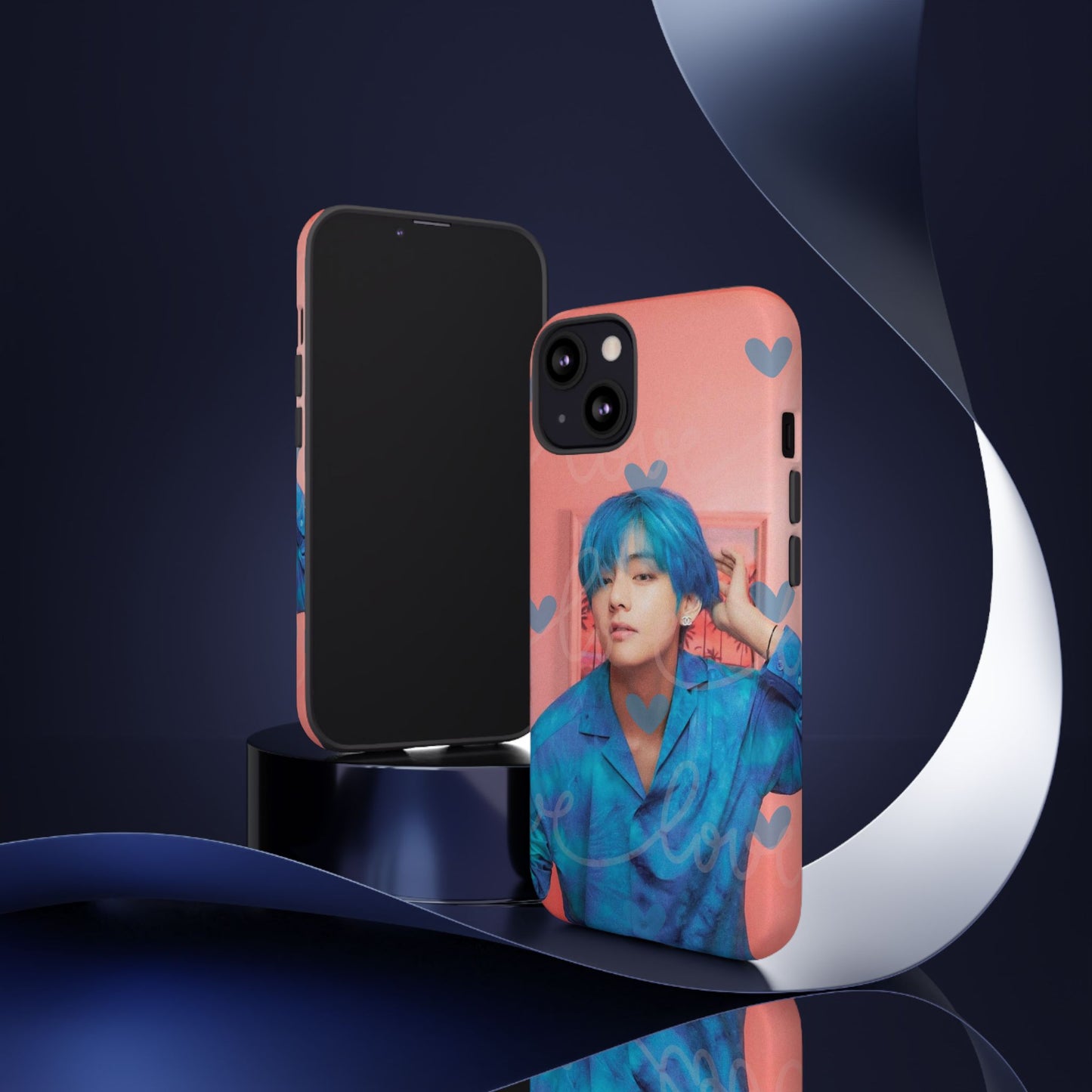 Taehyung Phone Case — Pink Heart/Love Kpop Design