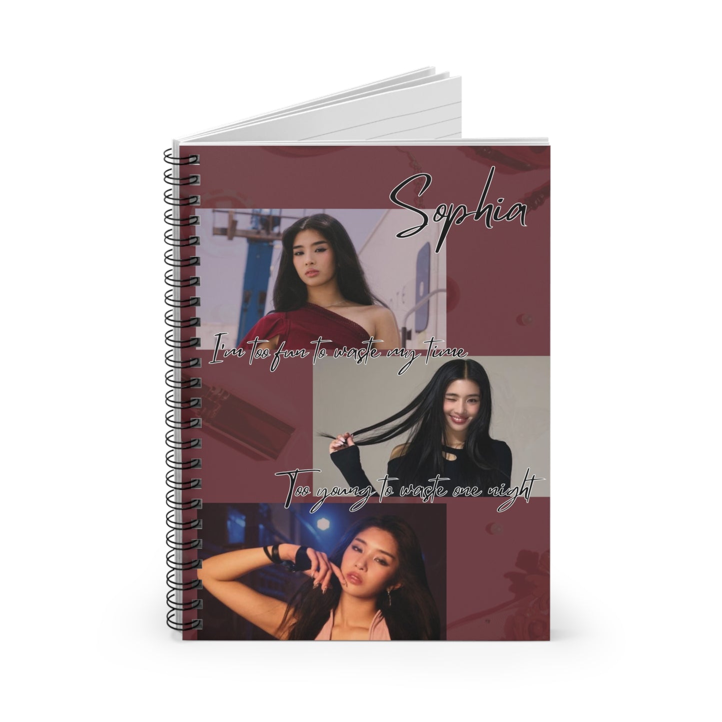 Sophia Spiral Notebook — Collage Ruled Journal