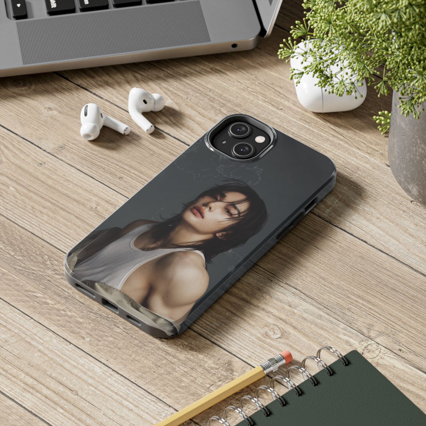 Hyunjin Tough Phone Case — Moody Portrait Slim Protective Case