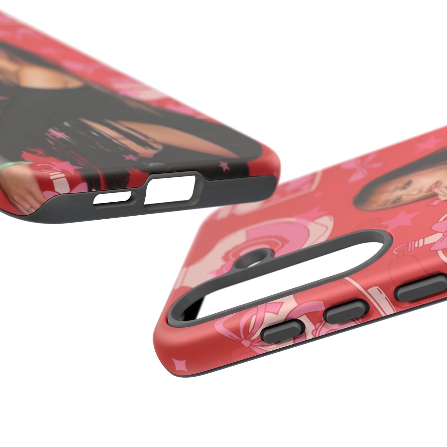 Megan Phone Case — Pink Heart & Perfume Pattern
