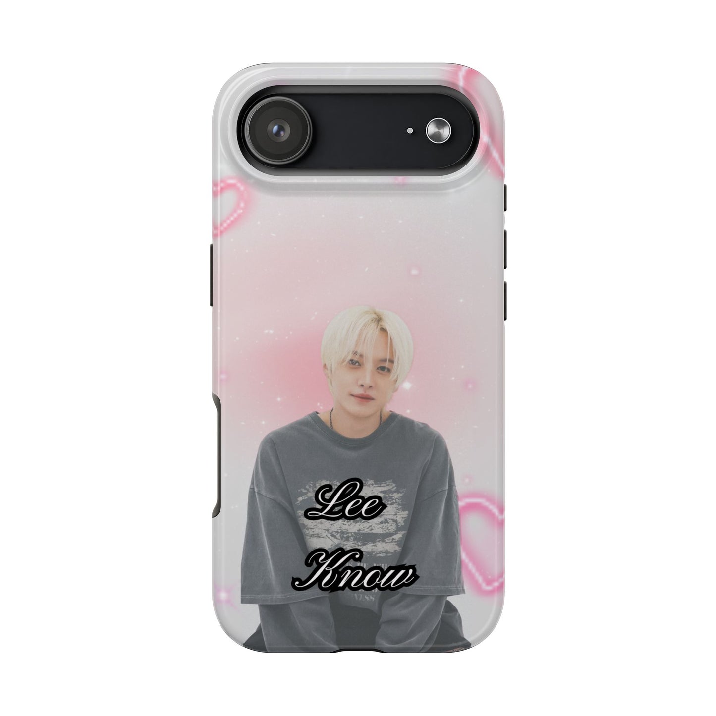 Lee Know Tough Phone Case — Pink Heart Photo Design
