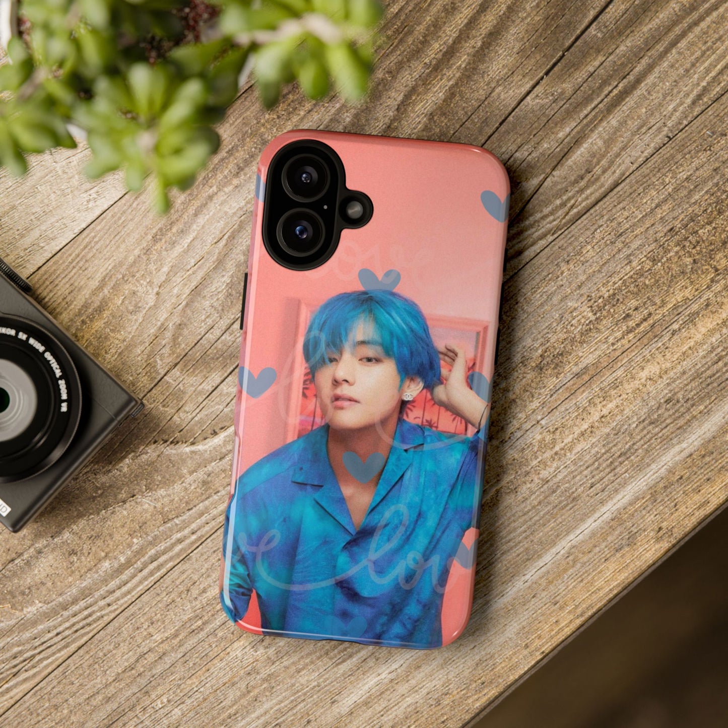 Taehyung Phone Case — Pink Heart/Love Kpop Design