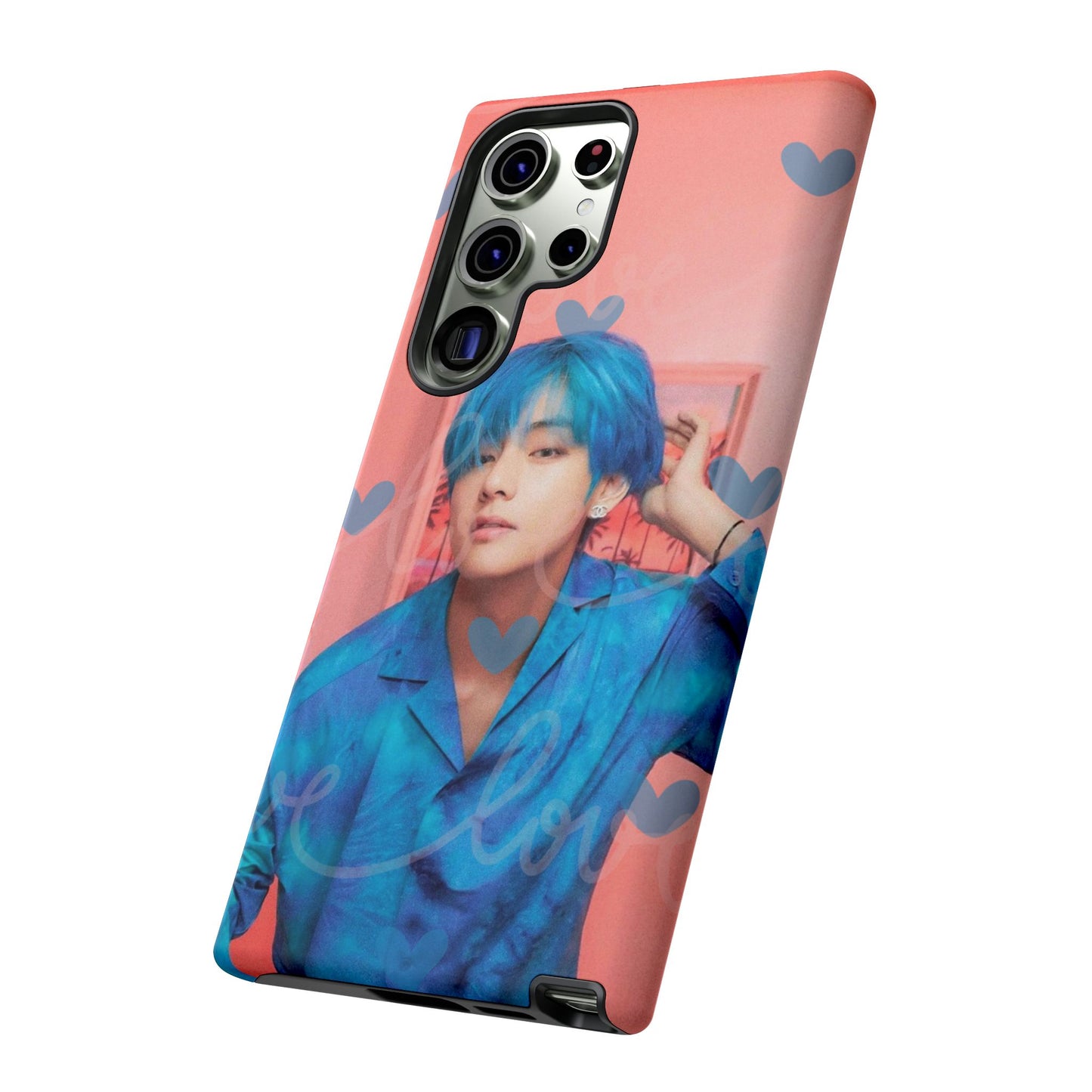 Taehyung Phone Case — Pink Heart/Love Kpop Design