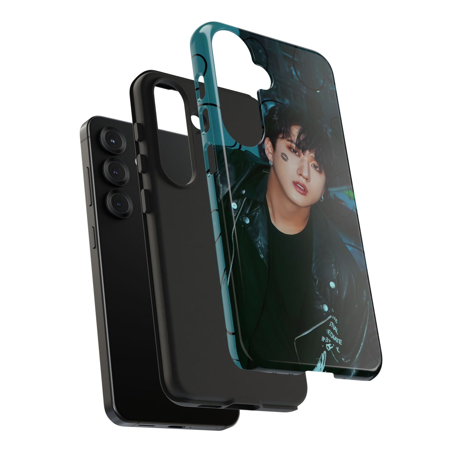 Seo Changbin Tough Phone Case — Moody Teal Portrait Design