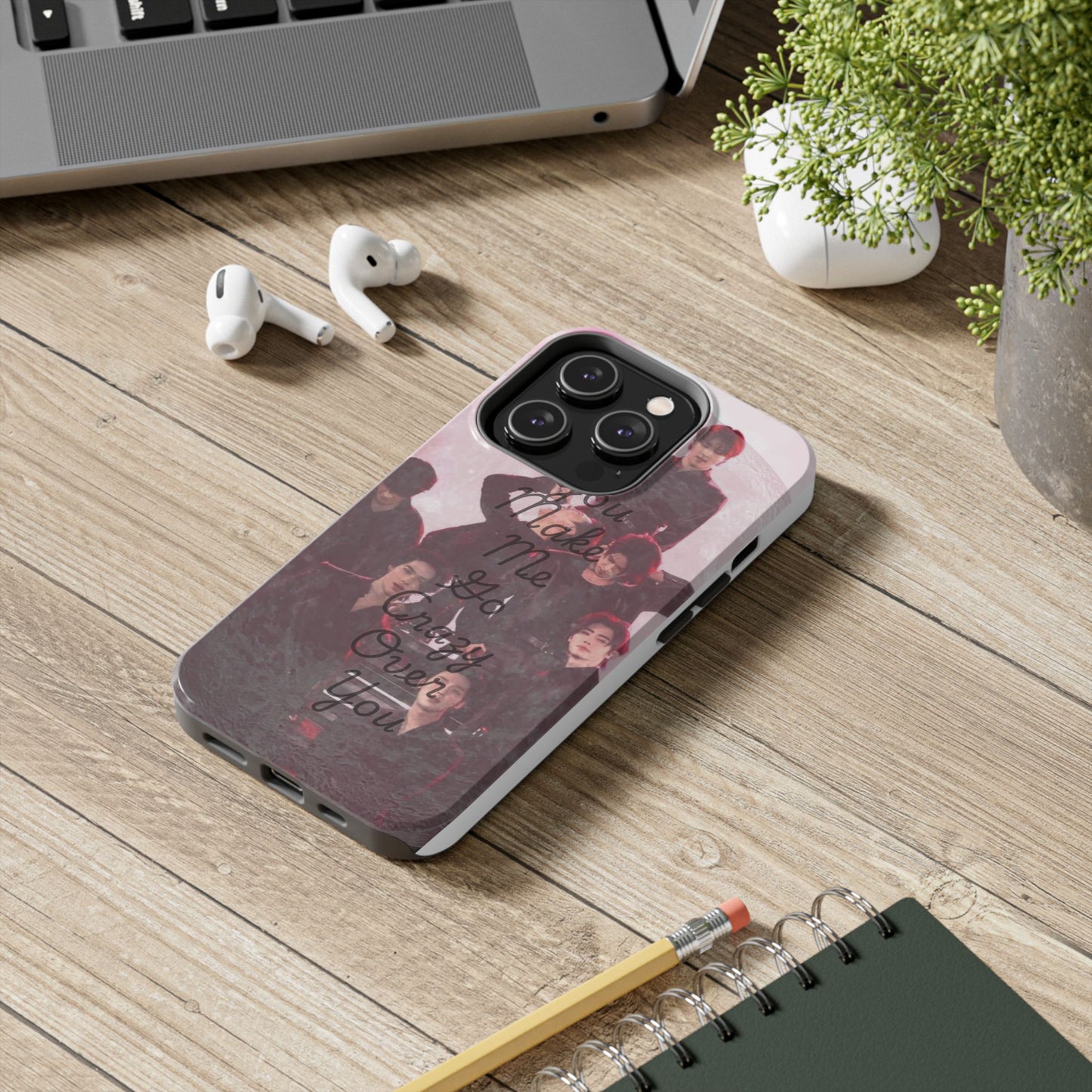 Enhypen Stylish Phone Case - You Make Me Go Crazy Over You, Durable Protection, Trendy Accessory, Gift for Friends