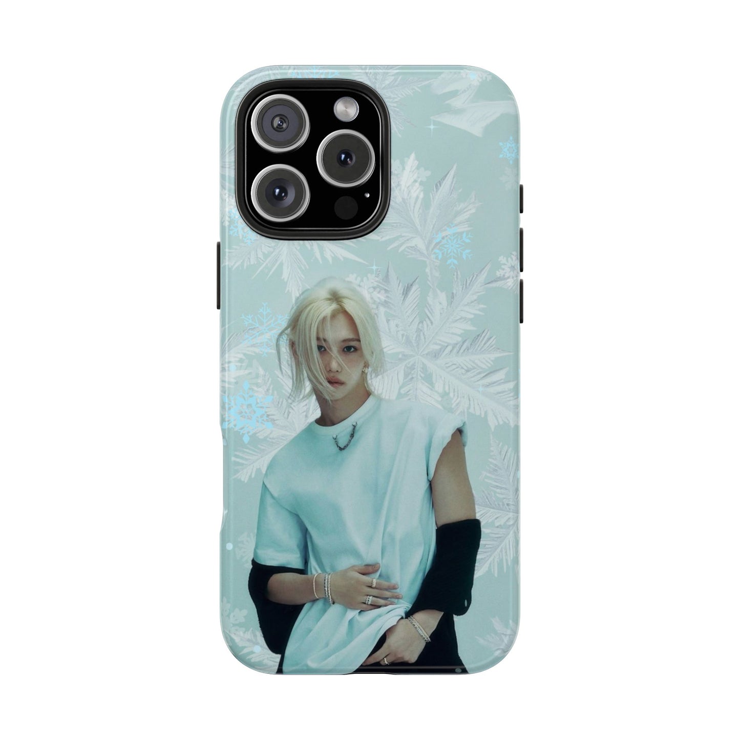 Lee Felix Tough Phone Case — Pastel K-Pop Idol Floral Armor