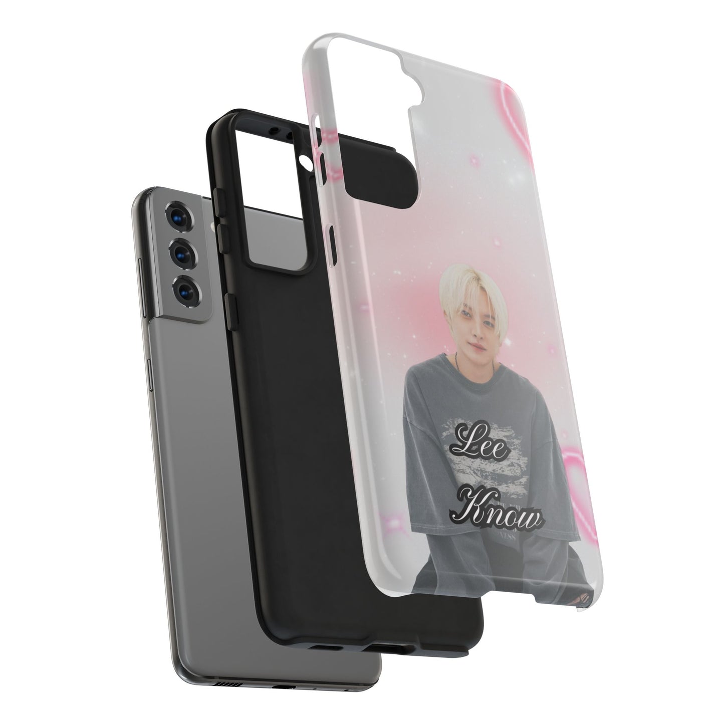 Lee Know Tough Phone Case — Pink Heart Photo Design