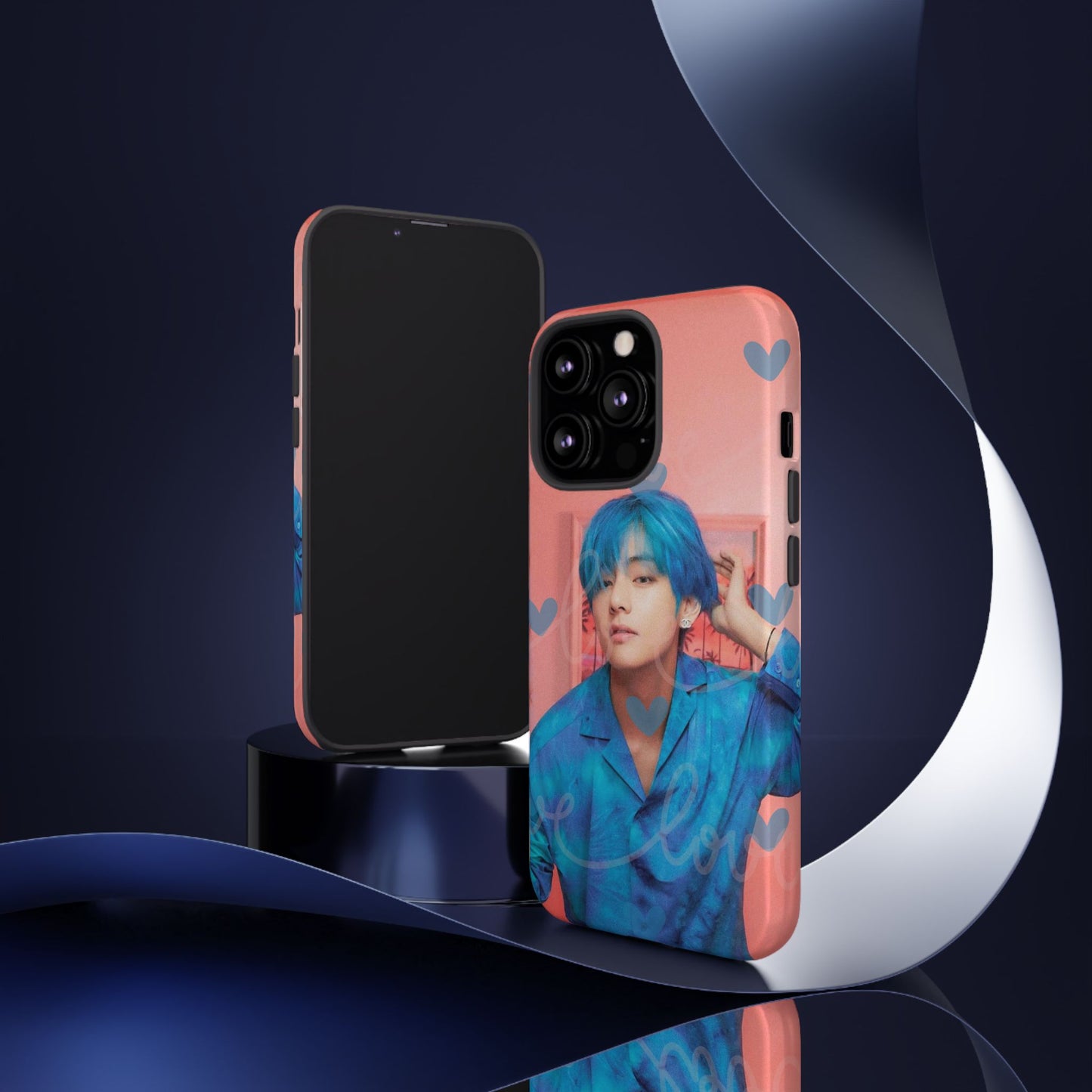 Taehyung Phone Case — Pink Heart/Love Kpop Design