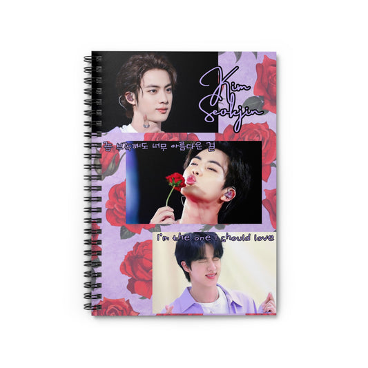 Seokjin Inspired Spiral Notebook - Ruled Line with Floral Design