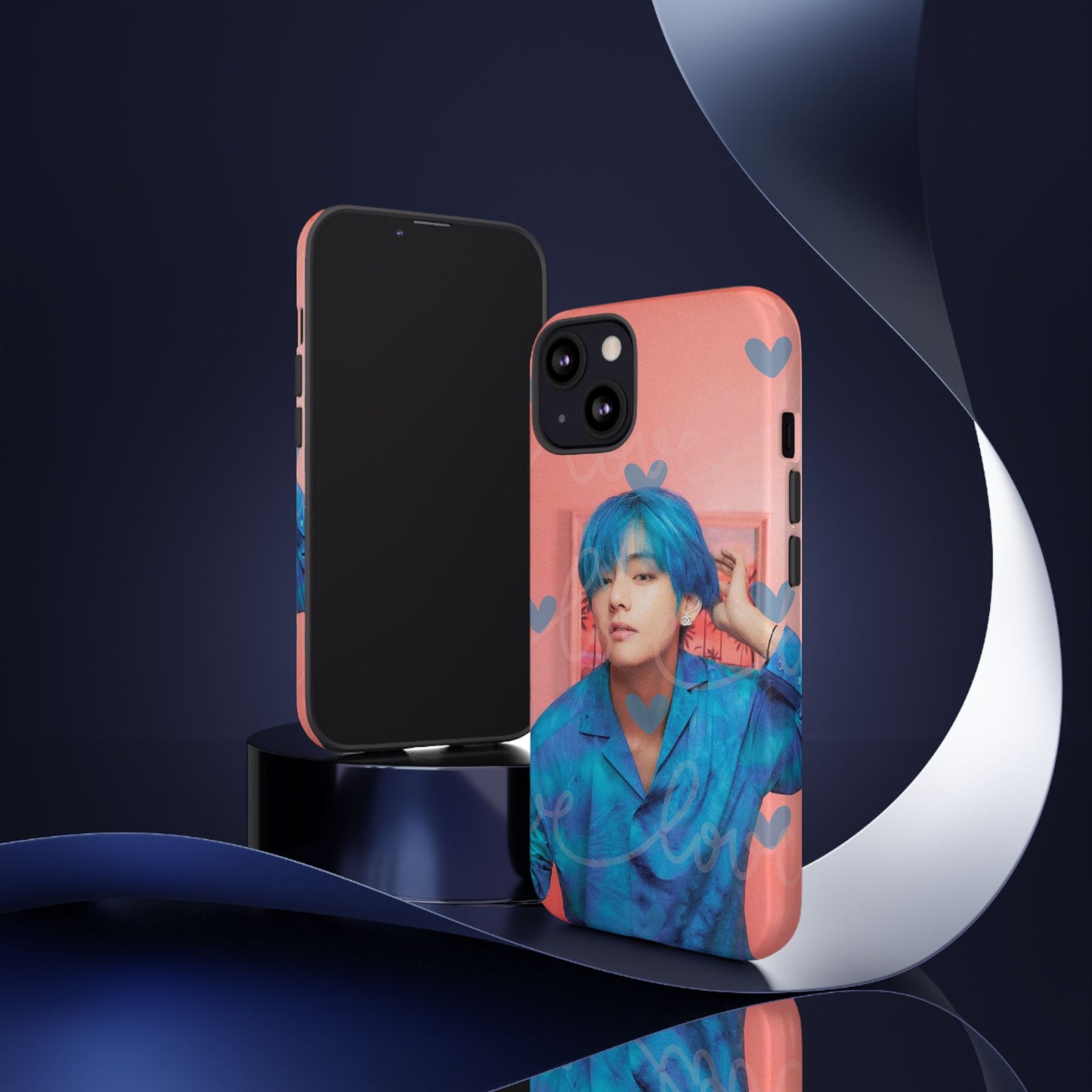 Taehyung Phone Case — Pink Heart/Love Kpop Design