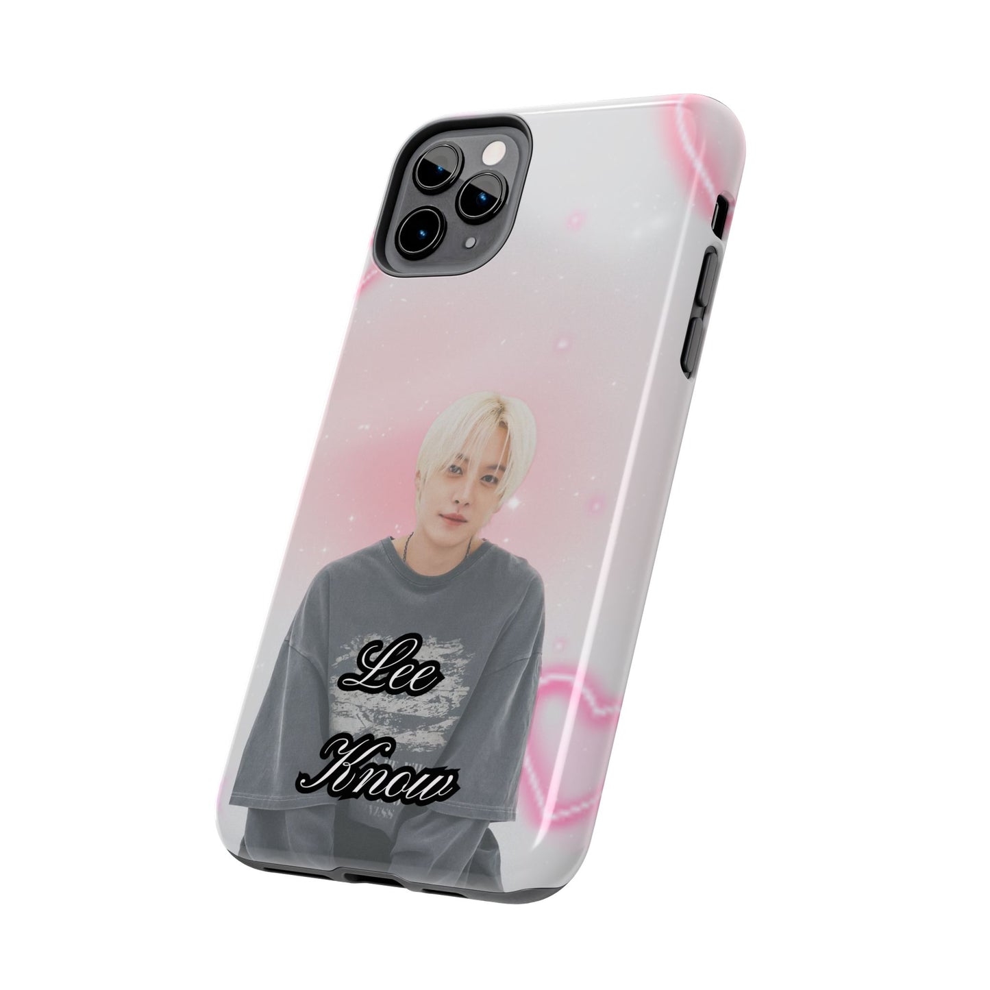 Lee Know Tough Phone Case — Pink Heart Photo Design