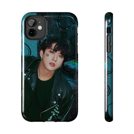 Seo Changbin Tough Phone Case — Moody Teal Portrait Design