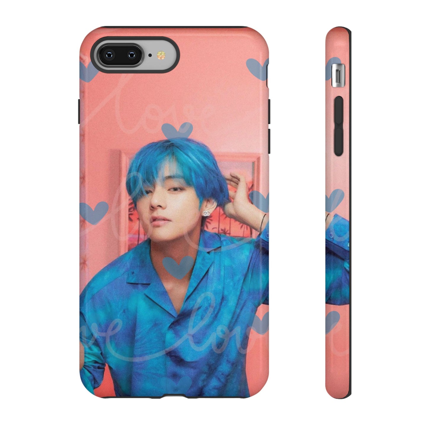 Taehyung Phone Case — Pink Heart/Love Kpop Design