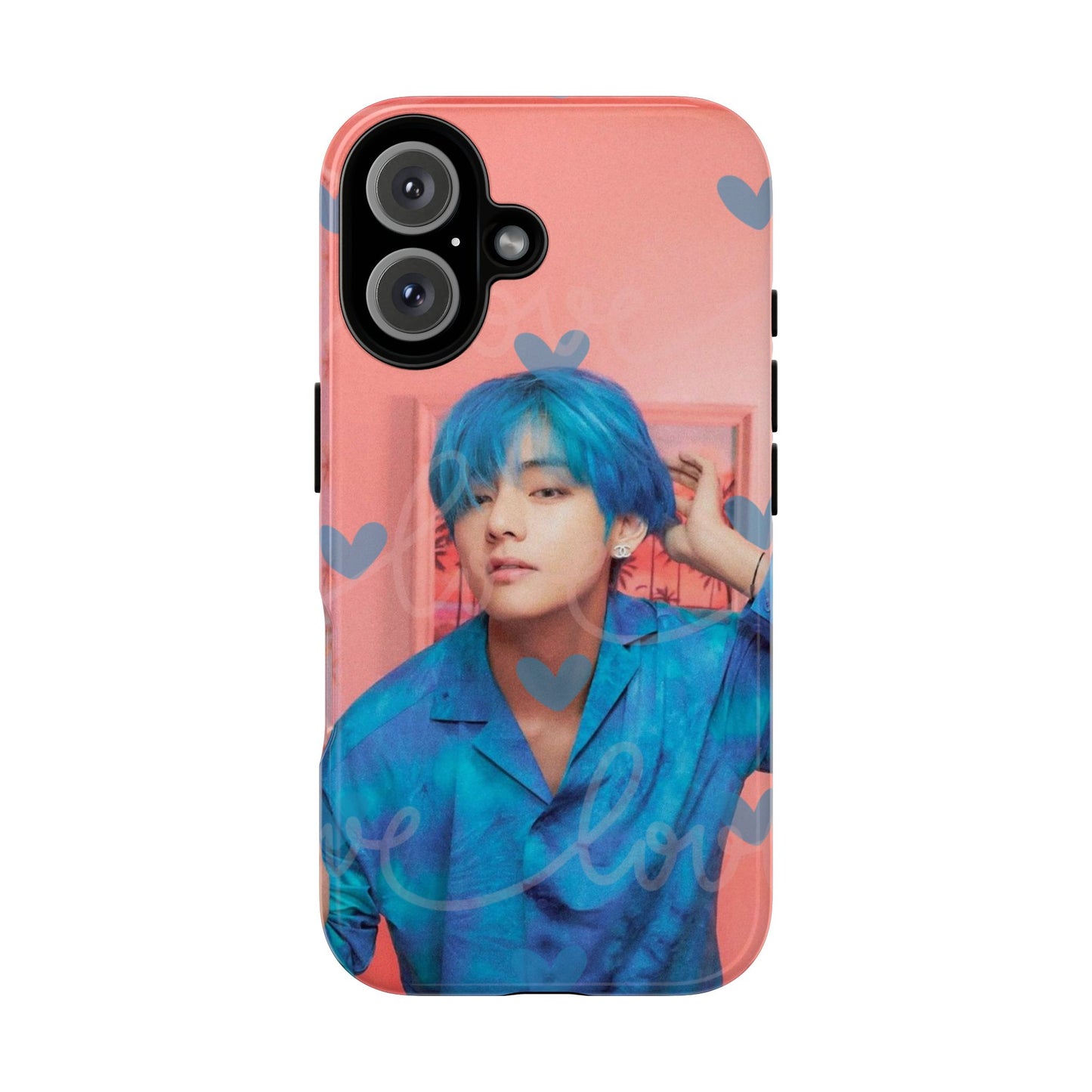 Taehyung Phone Case — Pink Heart/Love Kpop Design