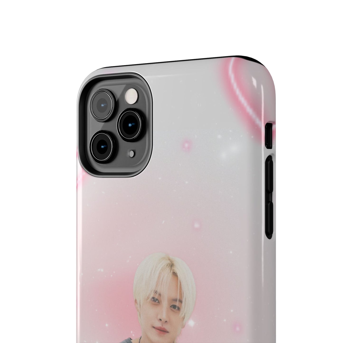 Lee Know Tough Phone Case — Pink Heart Photo Design