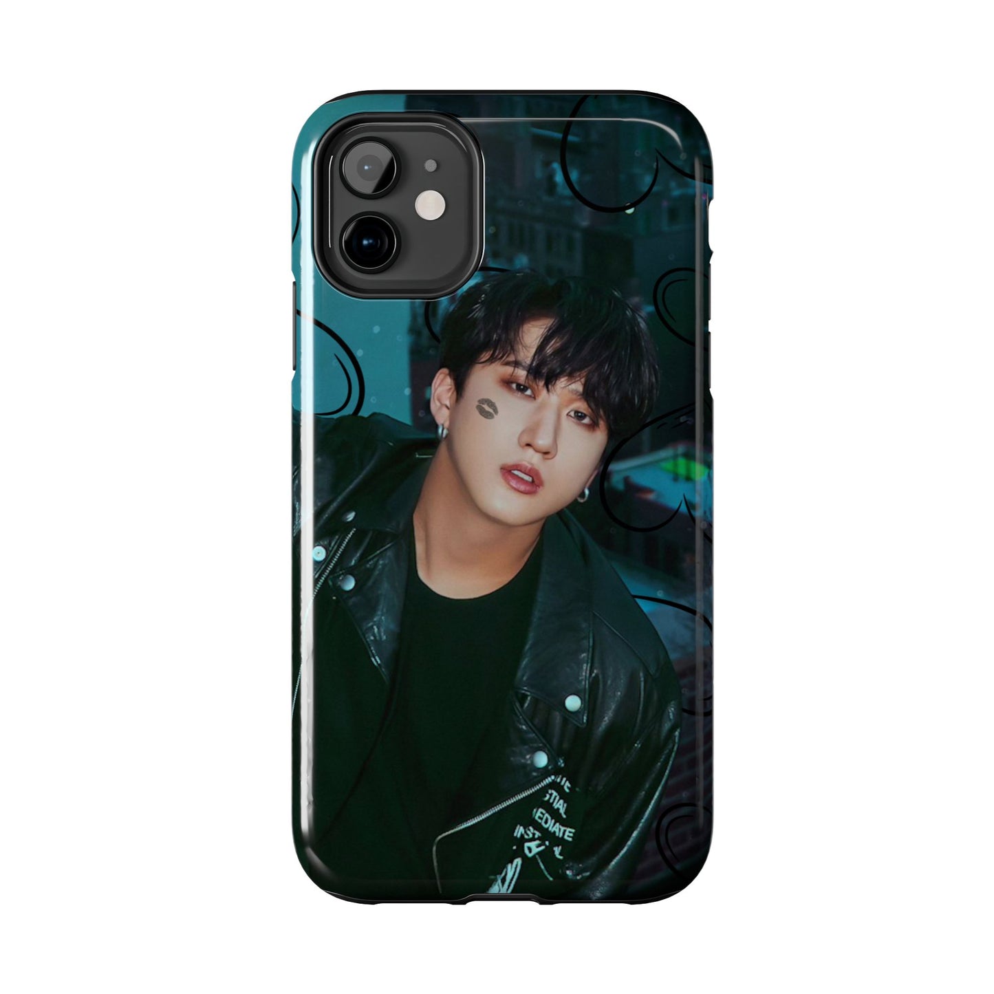 Seo Changbin Tough Phone Case — Moody Teal Portrait Design