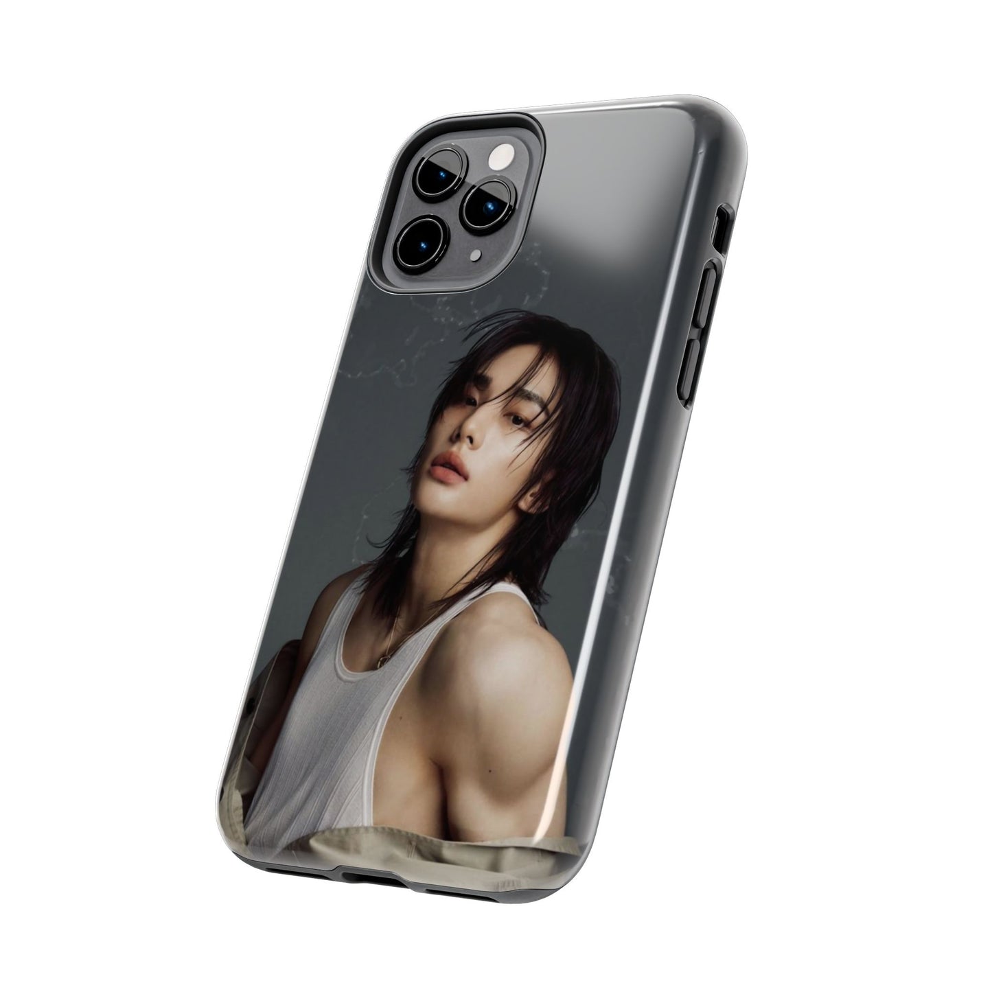 Hyunjin Tough Phone Case — Moody Portrait Slim Protective Case