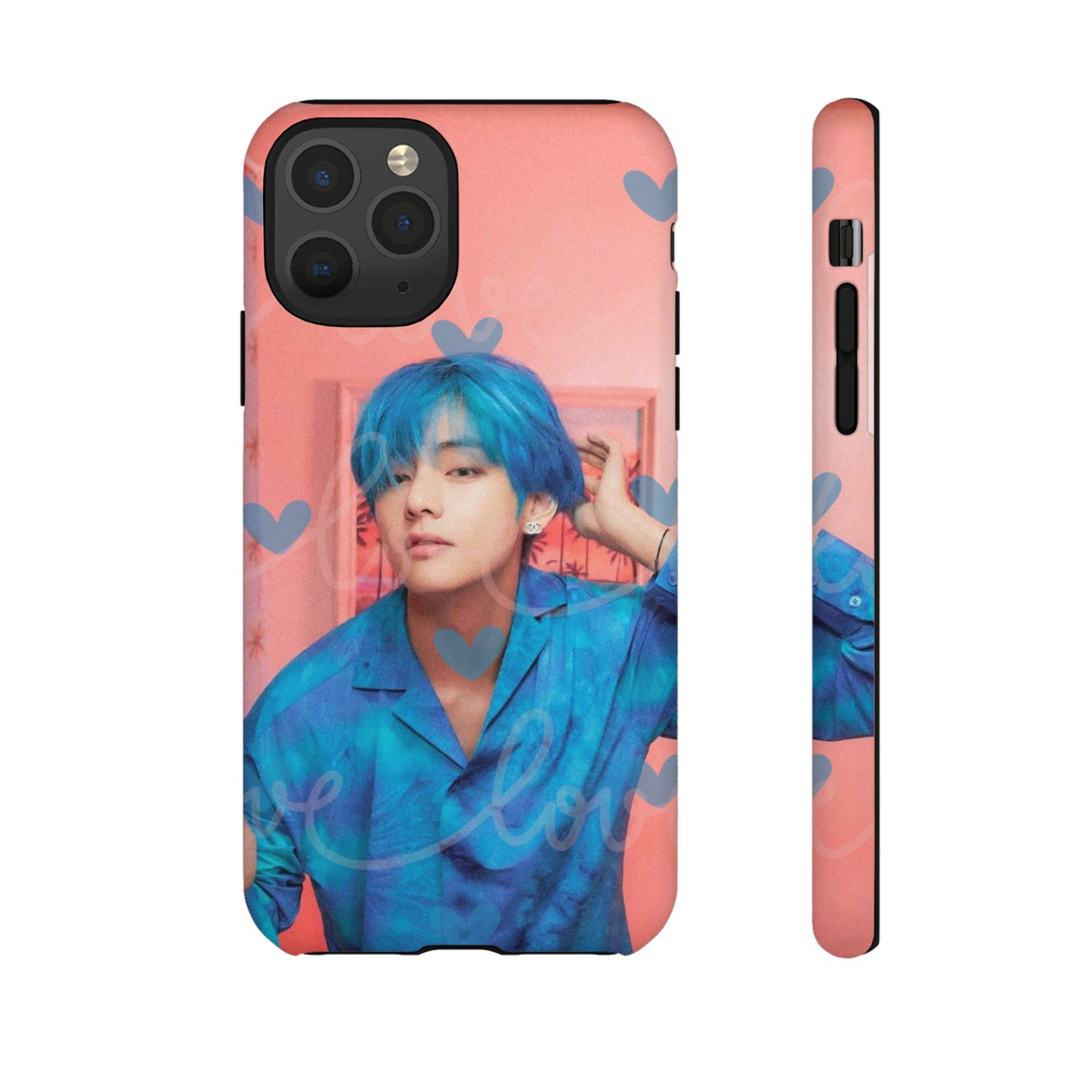 Taehyung Phone Case — Pink Heart/Love Kpop Design