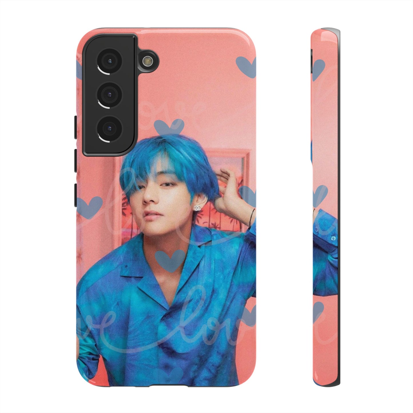 Taehyung Phone Case — Pink Heart/Love Kpop Design