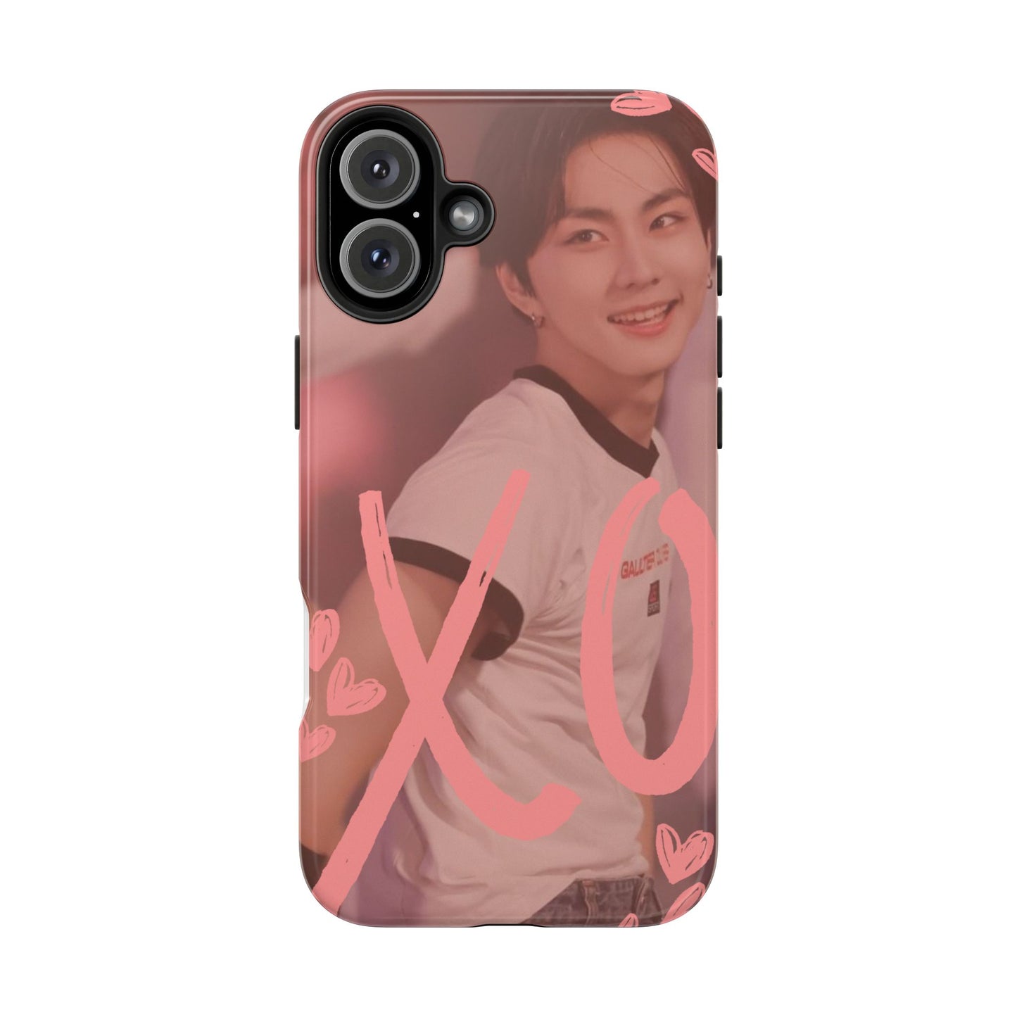 Romantic Jungwon Phone Case featuring 'XO' Design, Cute Gift for Teens, Valentine's Day, Durable Protection, Fashion Accessory, Love Themed