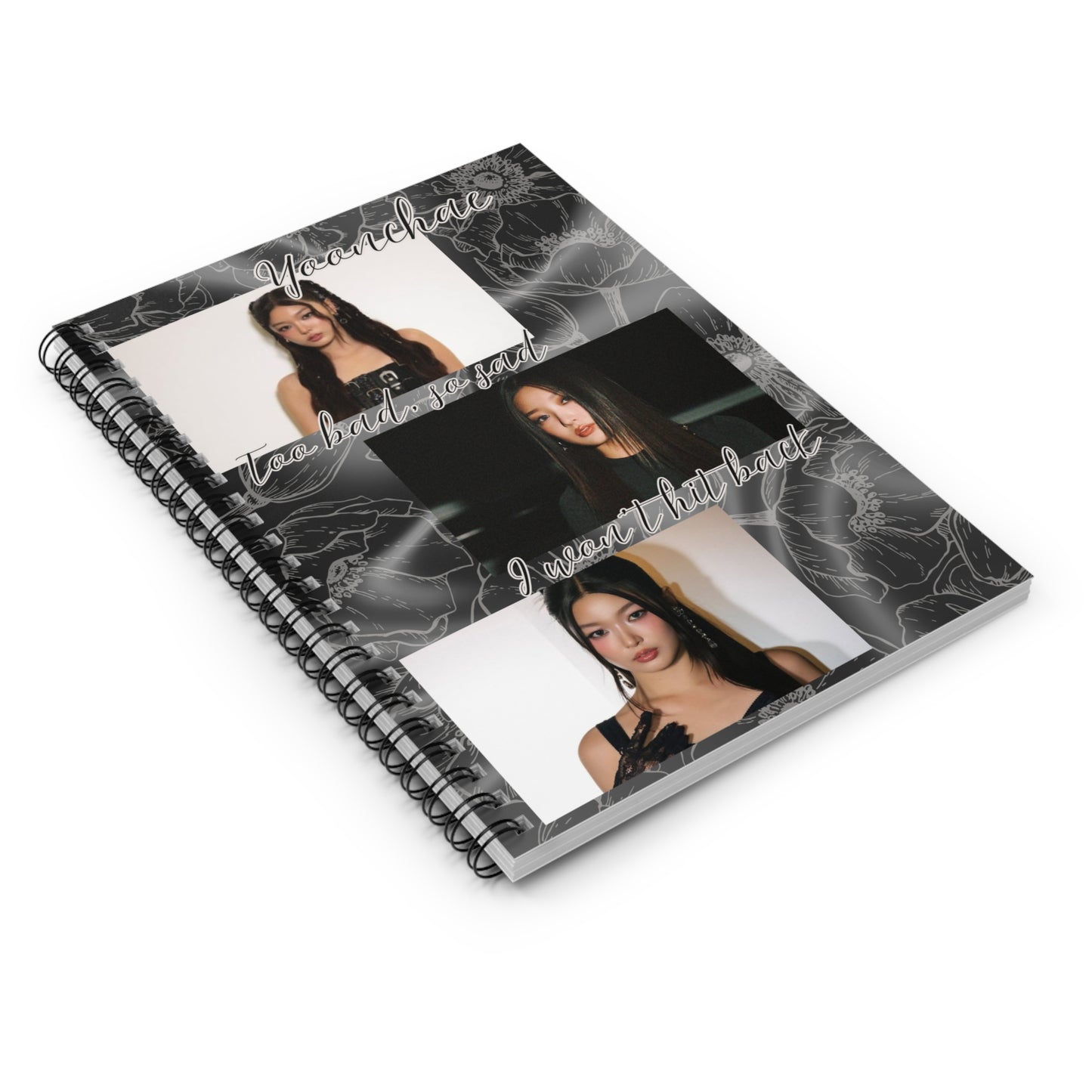 Yoonchae Spiral Notebook — Moody Floral Aesthetic