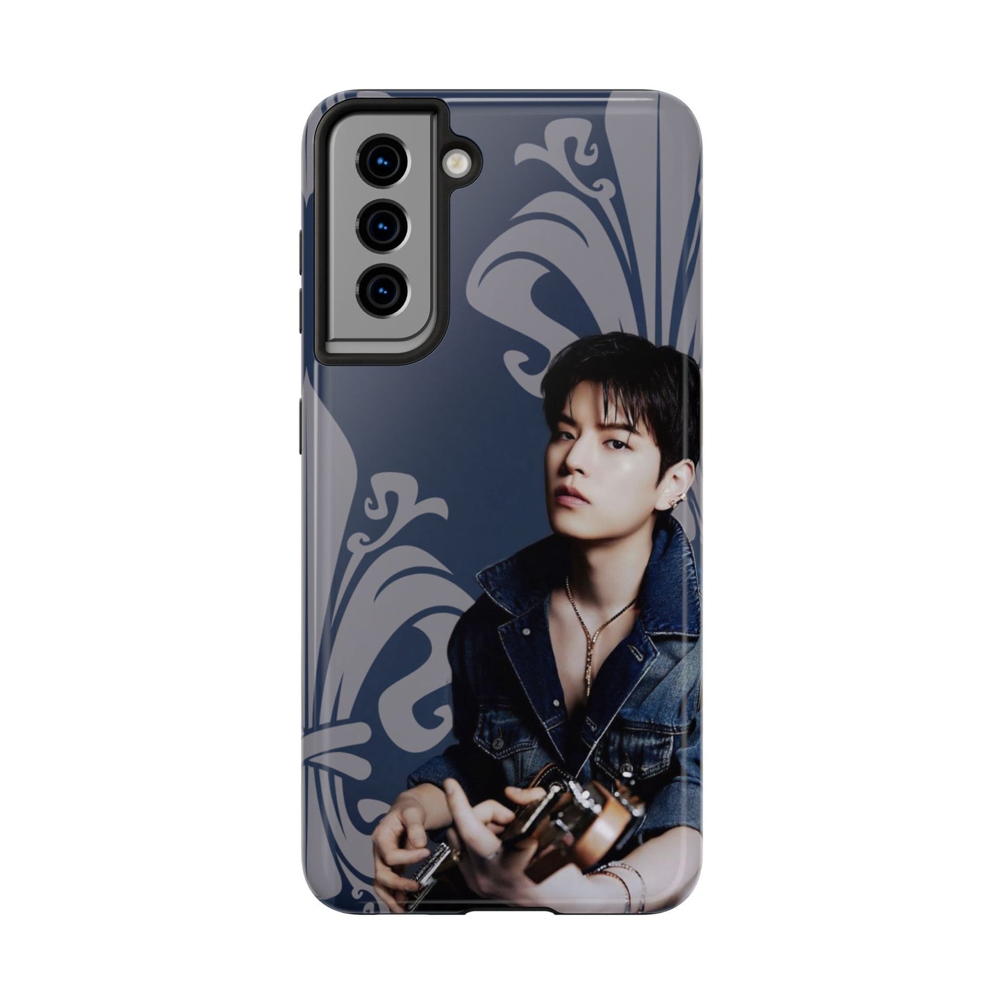 Kim Seungmin Tough Phone Case — Vintage Floral Portrait Design