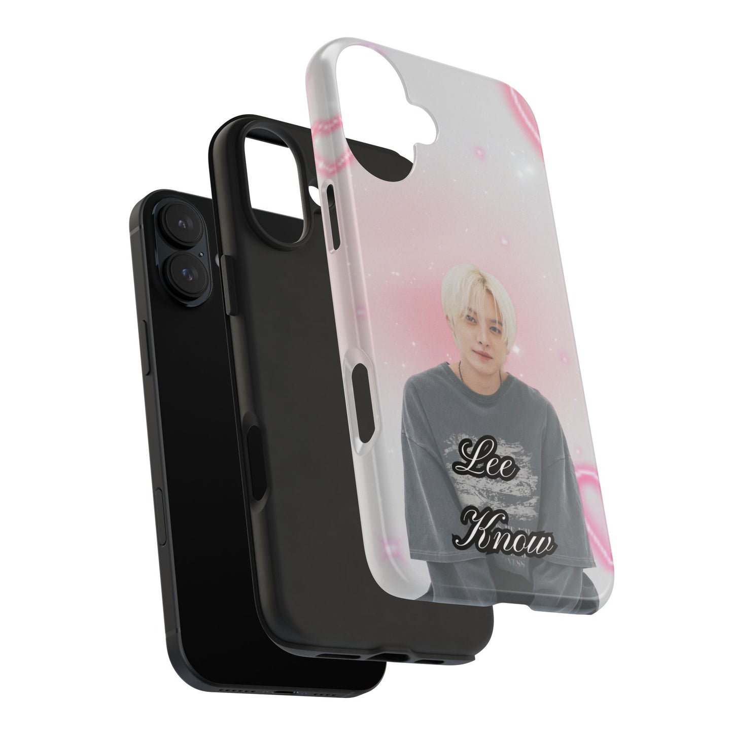 Lee Know Tough Phone Case — Pink Heart Photo Design