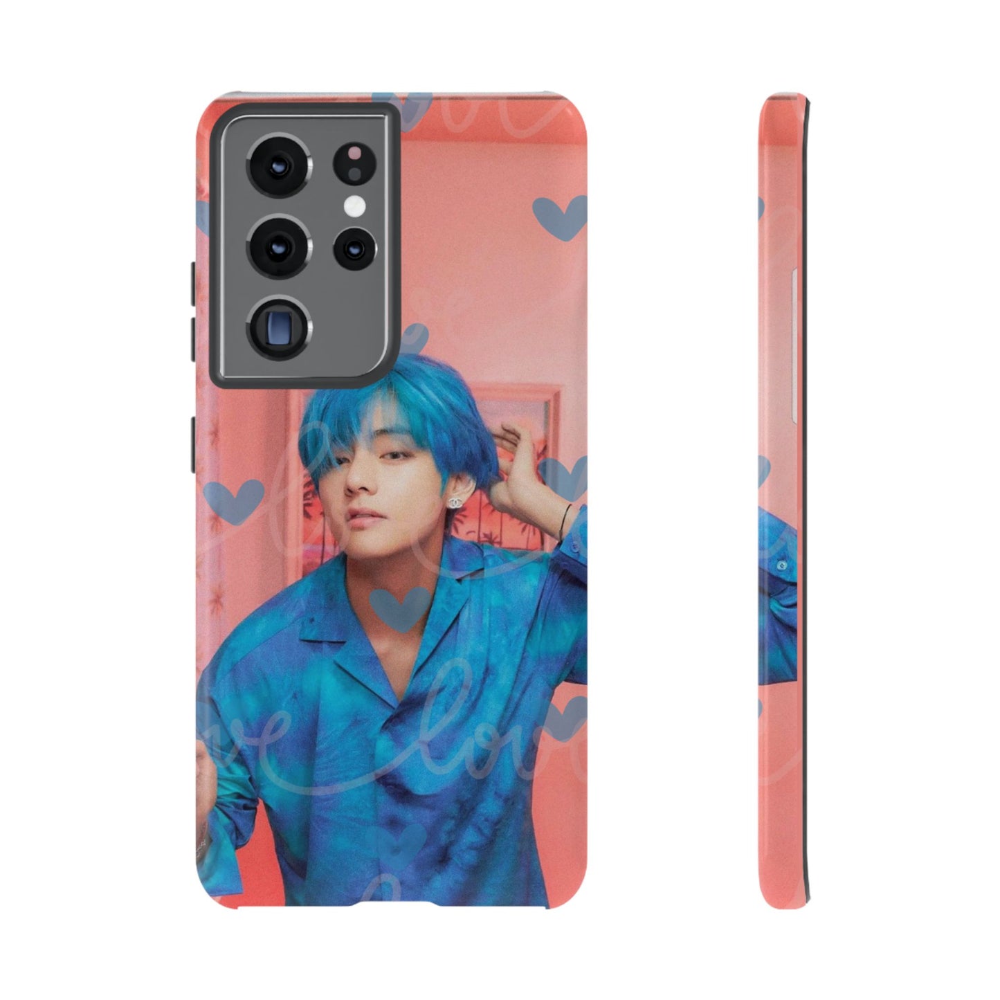 Taehyung Phone Case — Pink Heart/Love Kpop Design