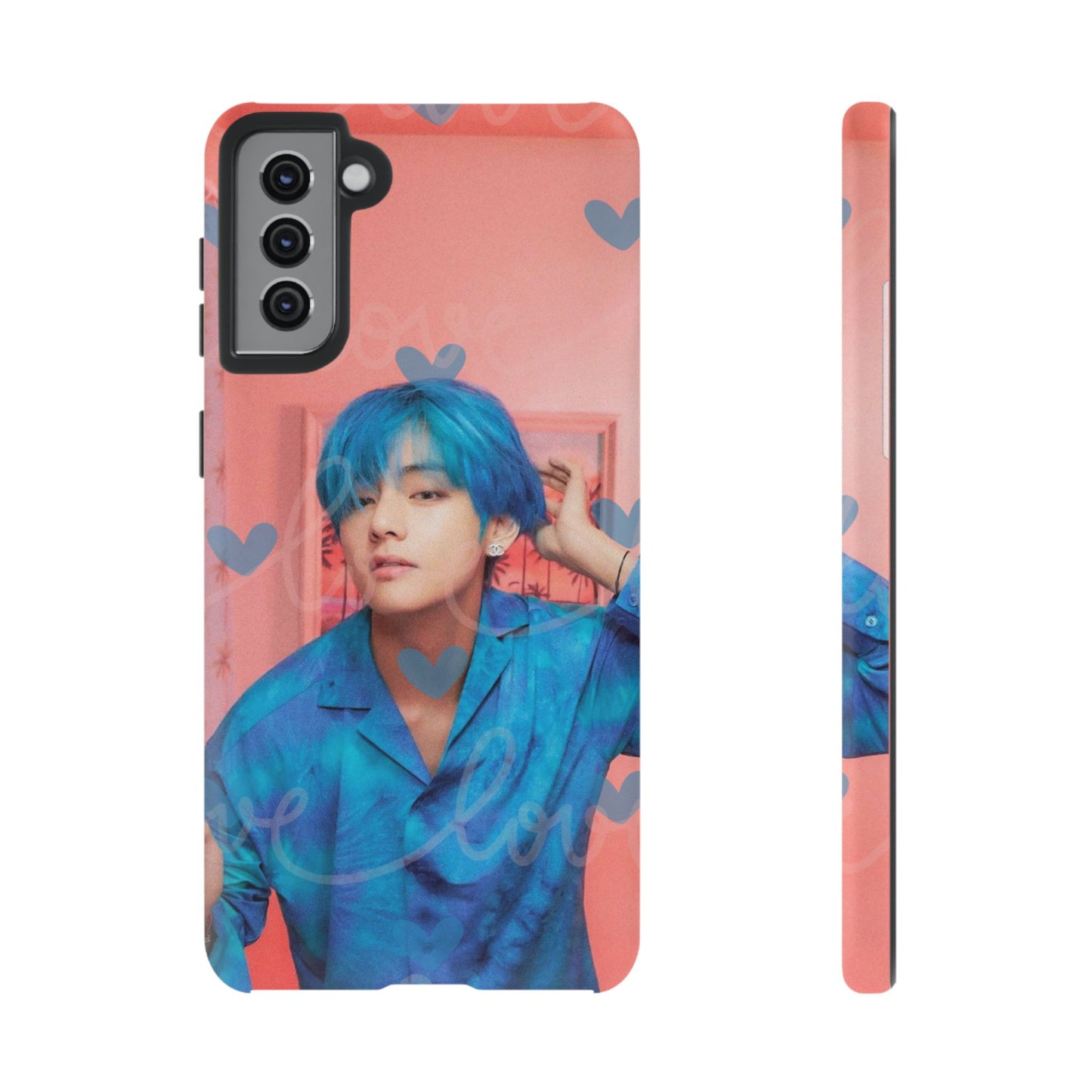 Taehyung Phone Case — Pink Heart/Love Kpop Design