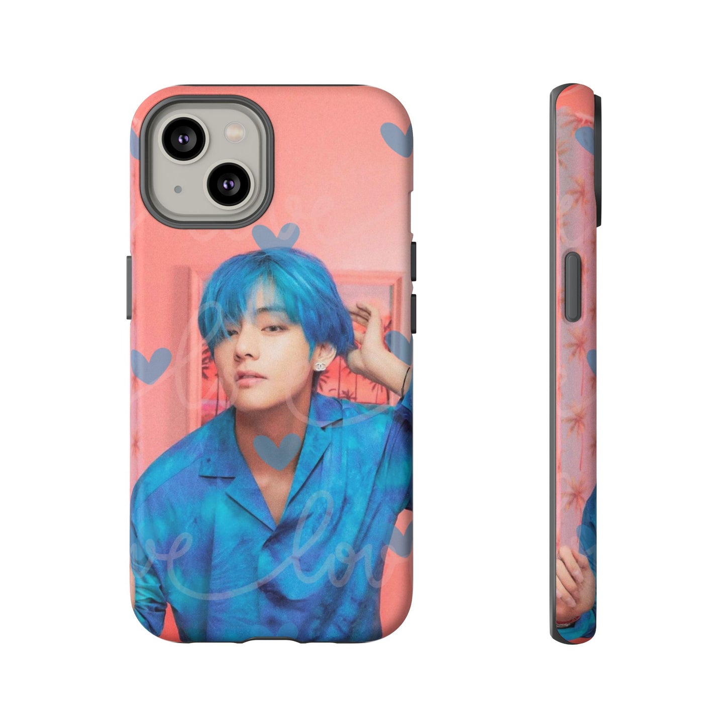 Taehyung Phone Case — Pink Heart/Love Kpop Design
