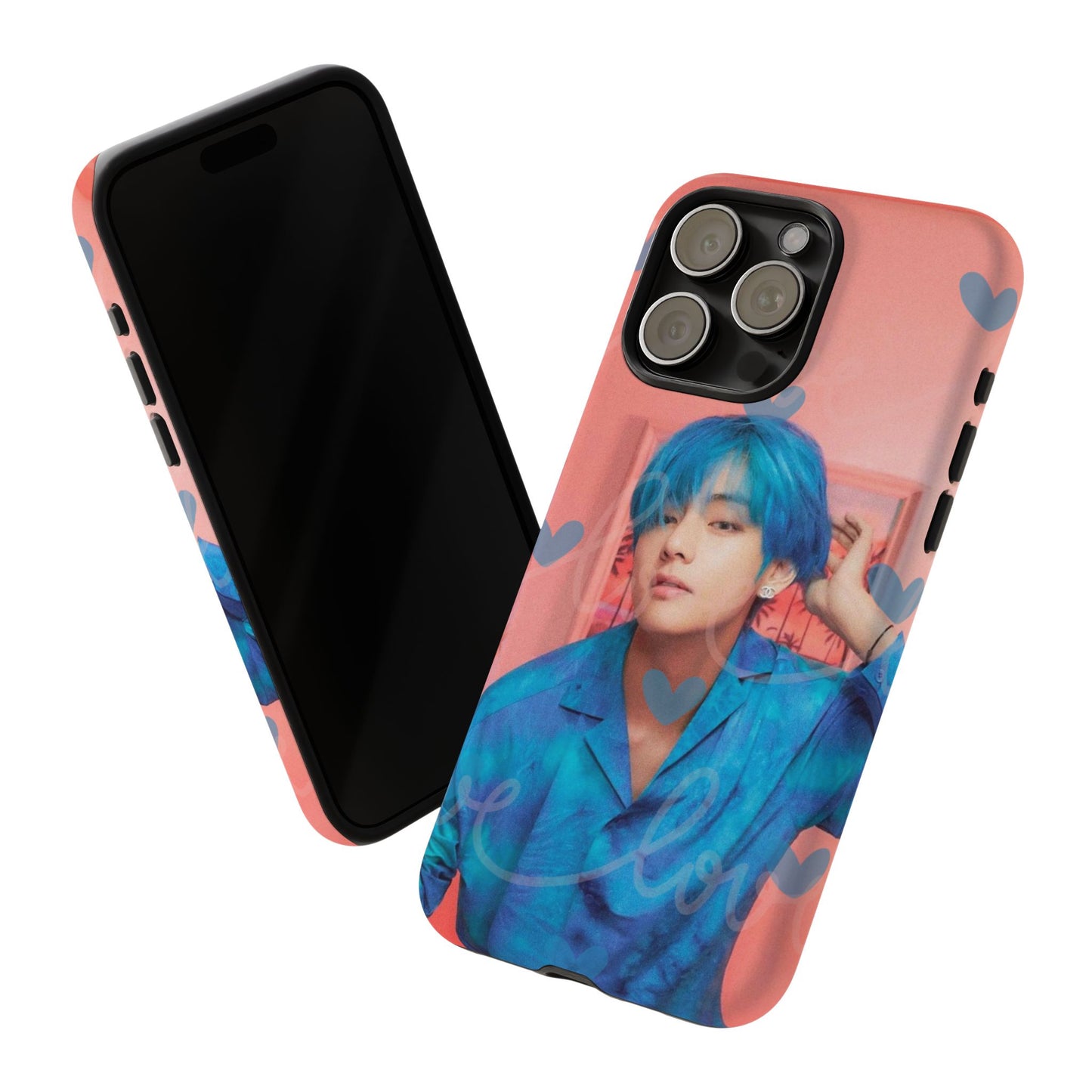 Taehyung Phone Case — Pink Heart/Love Kpop Design