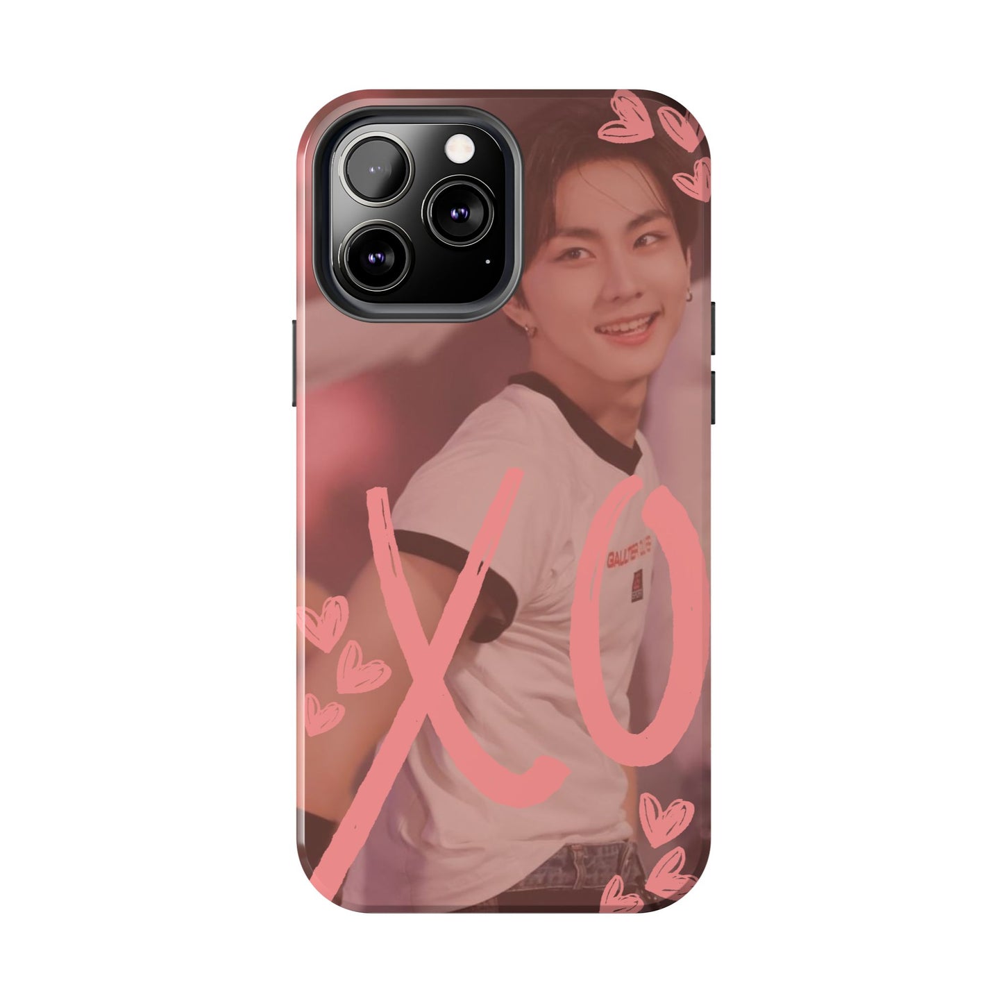 Romantic Jungwon Phone Case featuring 'XO' Design, Cute Gift for Teens, Valentine's Day, Durable Protection, Fashion Accessory, Love Themed