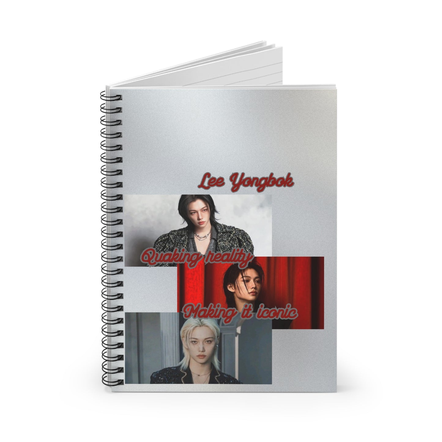 Felix Spiral Notebook - 'Quaking Reality, Making it Iconic' K-Pop Photo Journal (Ruled)