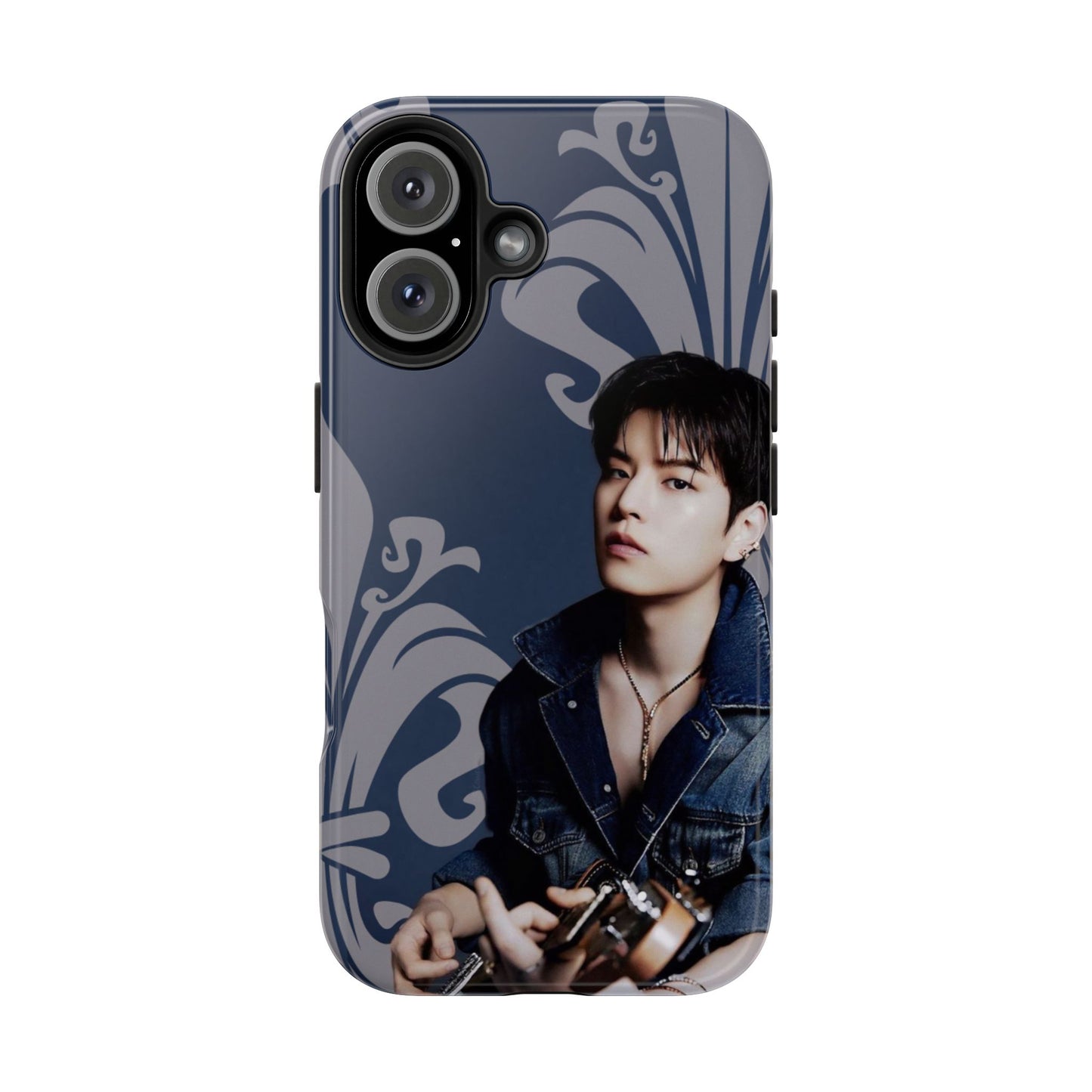 Kim Seungmin Tough Phone Case — Vintage Floral Portrait Design