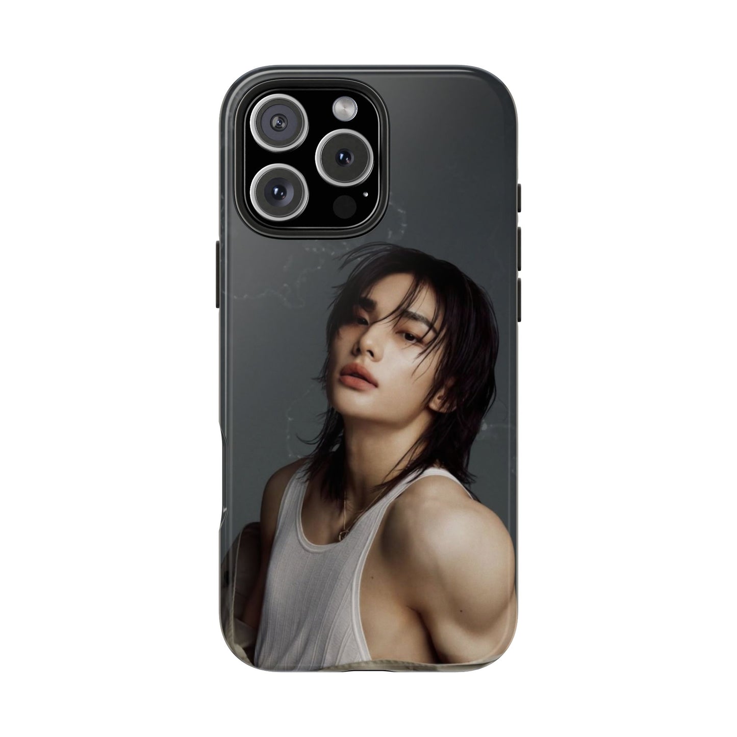 Hyunjin Tough Phone Case — Moody Portrait Slim Protective Case