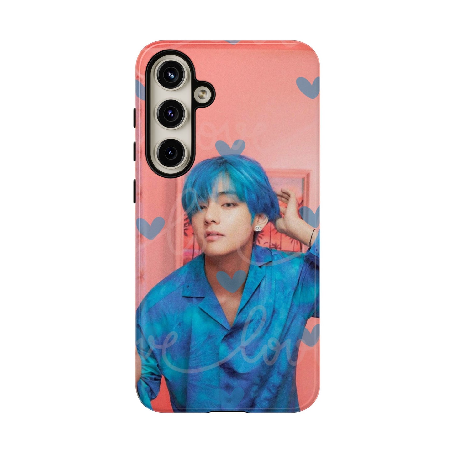 Taehyung Phone Case — Pink Heart/Love Kpop Design