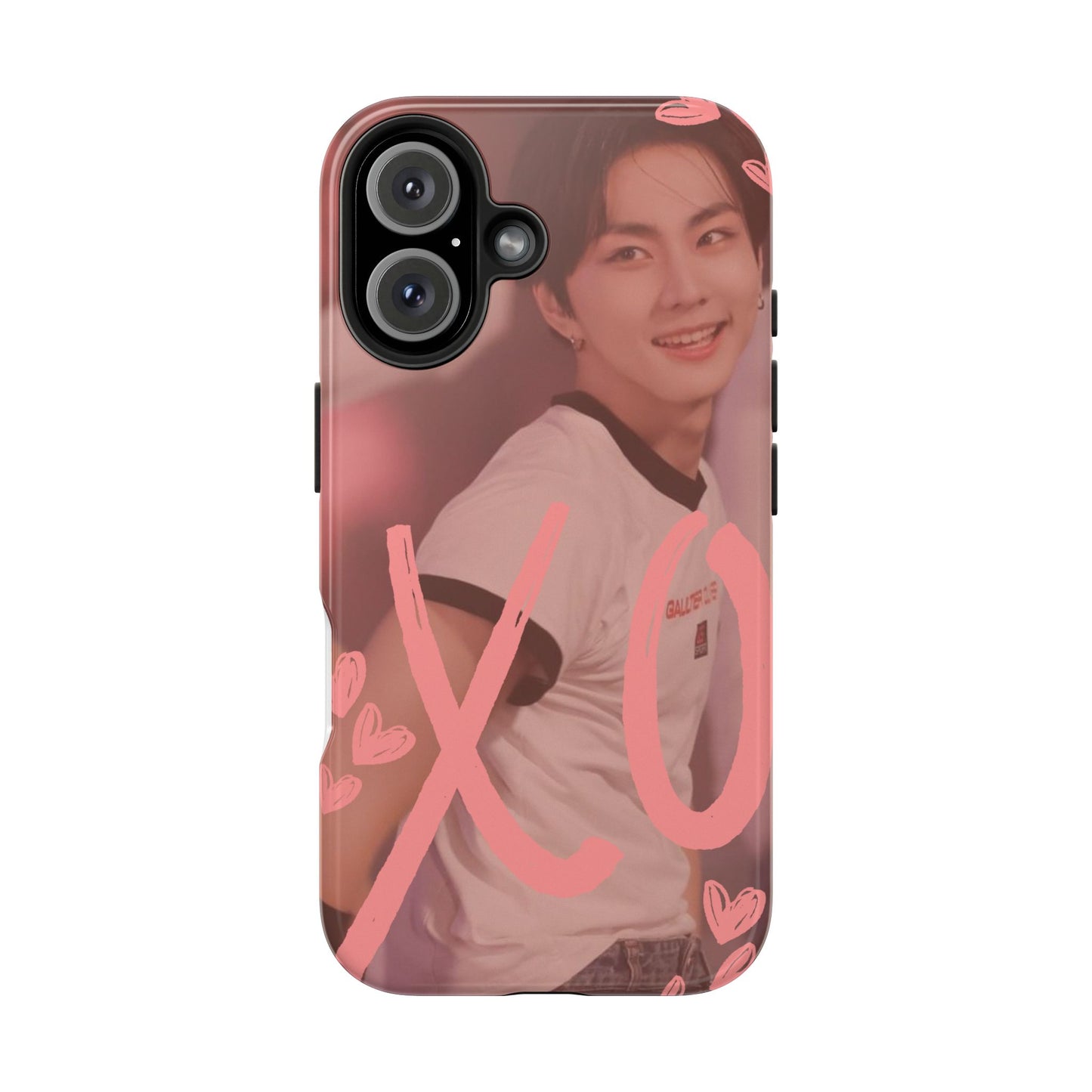 Romantic Jungwon Phone Case featuring 'XO' Design, Cute Gift for Teens, Valentine's Day, Durable Protection, Fashion Accessory, Love Themed