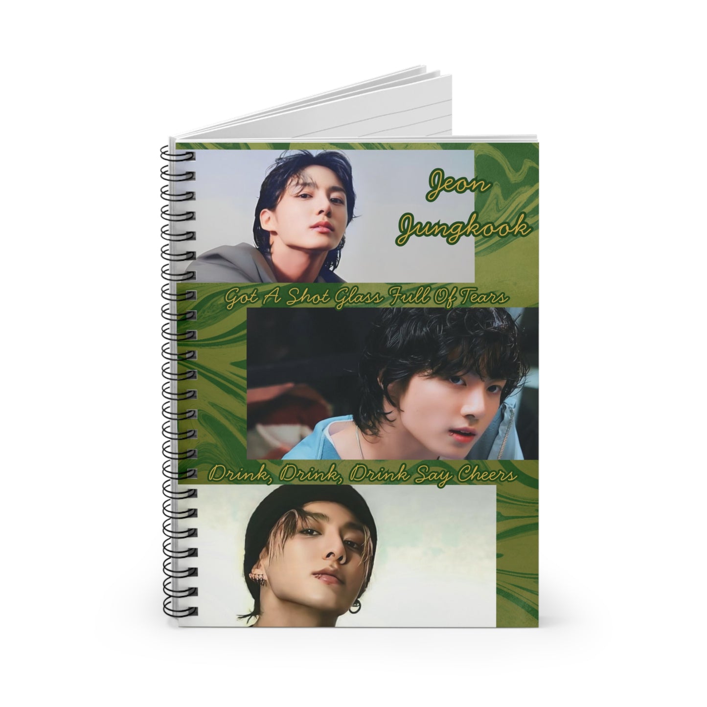 Jungkook Spiral Notebook - Ruled Line Notebook for Fans