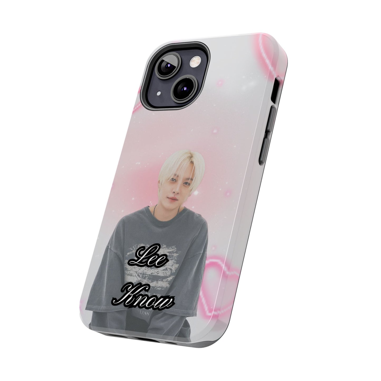 Lee Know Tough Phone Case — Pink Heart Photo Design