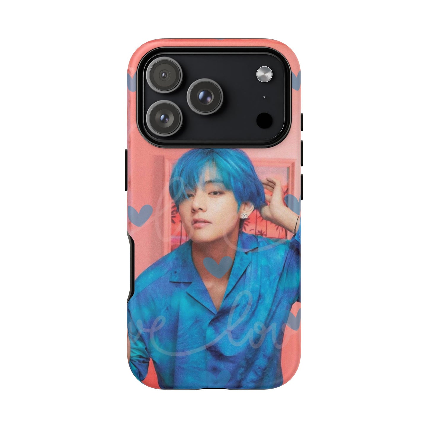 Taehyung Phone Case — Pink Heart/Love Kpop Design