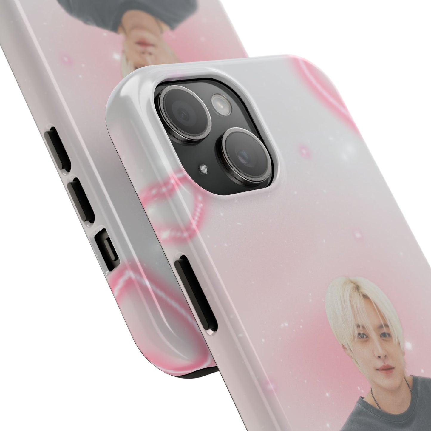 Lee Know Tough Phone Case — Pink Heart Photo Design