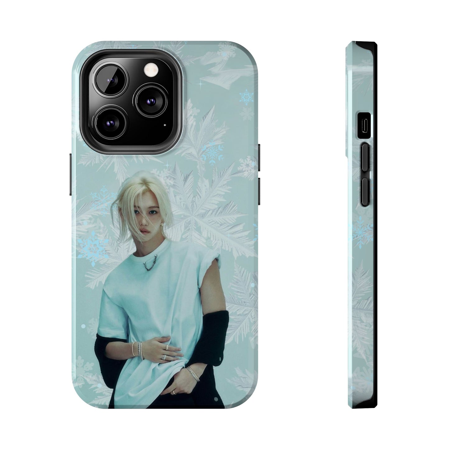 Lee Felix Tough Phone Case — Pastel K-Pop Idol Floral Armor